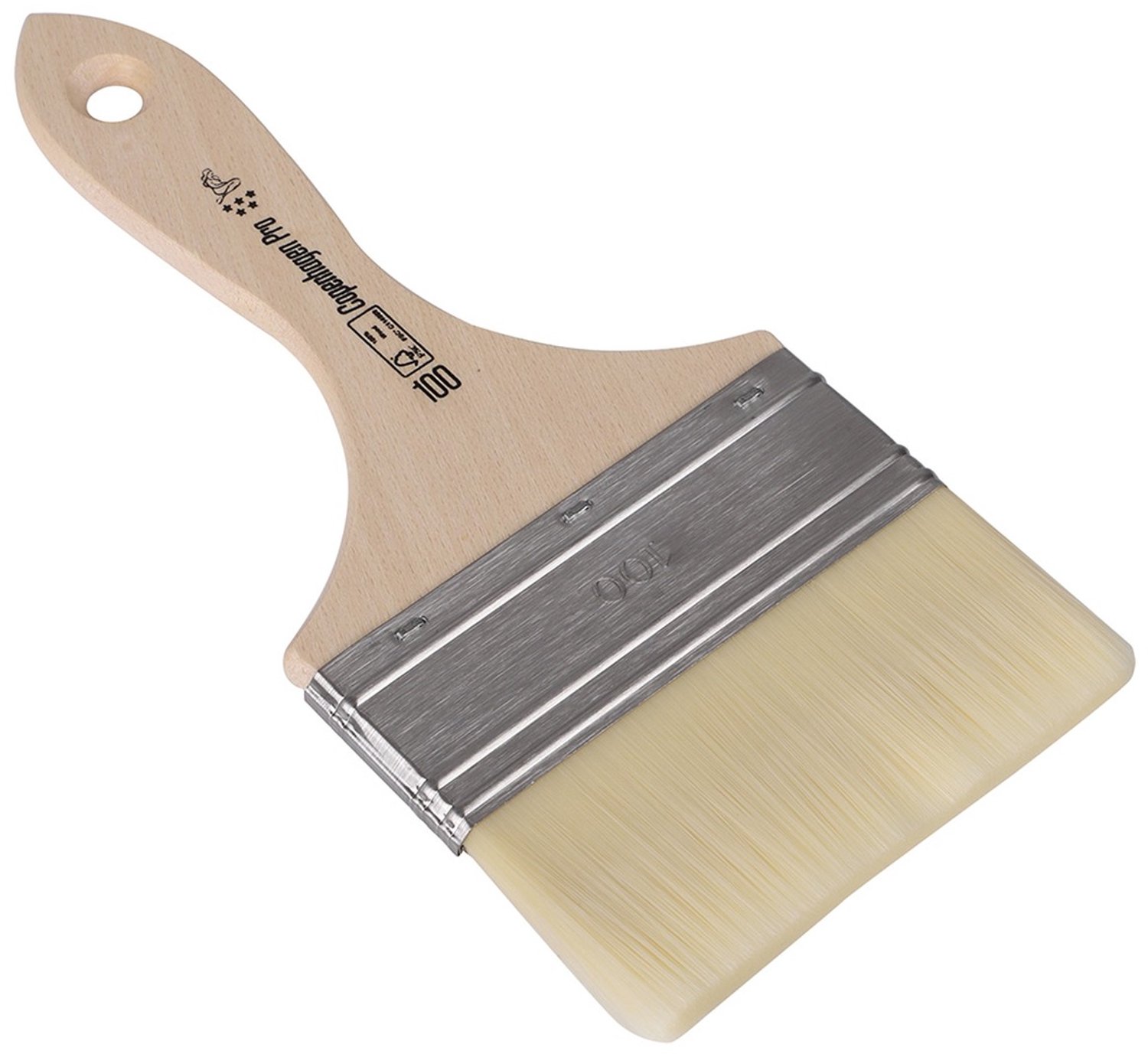 Copenhagen Pro Special Spalterkwast - Maat 100 - Synthetisch Haar - FSC® Gewaxte Beukenhouten Steel - RVS Bus - Geschikt voor Krijtverf, Whitewash, Greywash en Boenwas - Kleur Beige