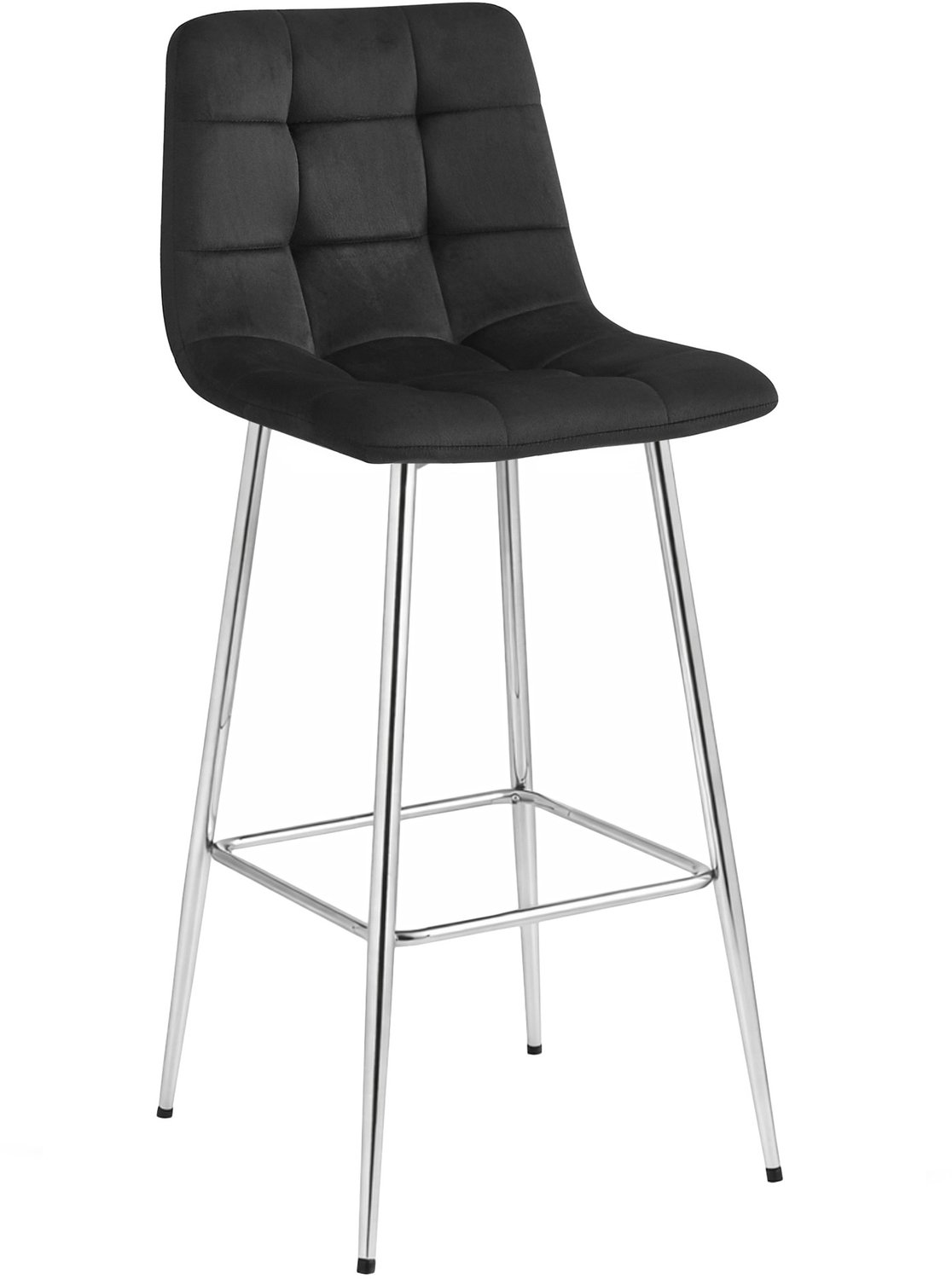LEOBERT ARCETO Barkruk – Zwart Velvet – Metalen Onderstel – Modern Design – Voor Keukeneiland, Bar en Keuken