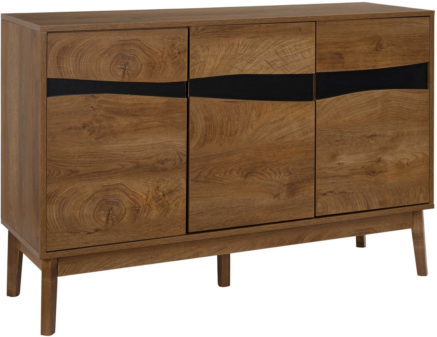 MISOU Dressoir - Wandkast - Sidetable - 3 Deuren - Op Poten - Hout - Bruin - FOREST