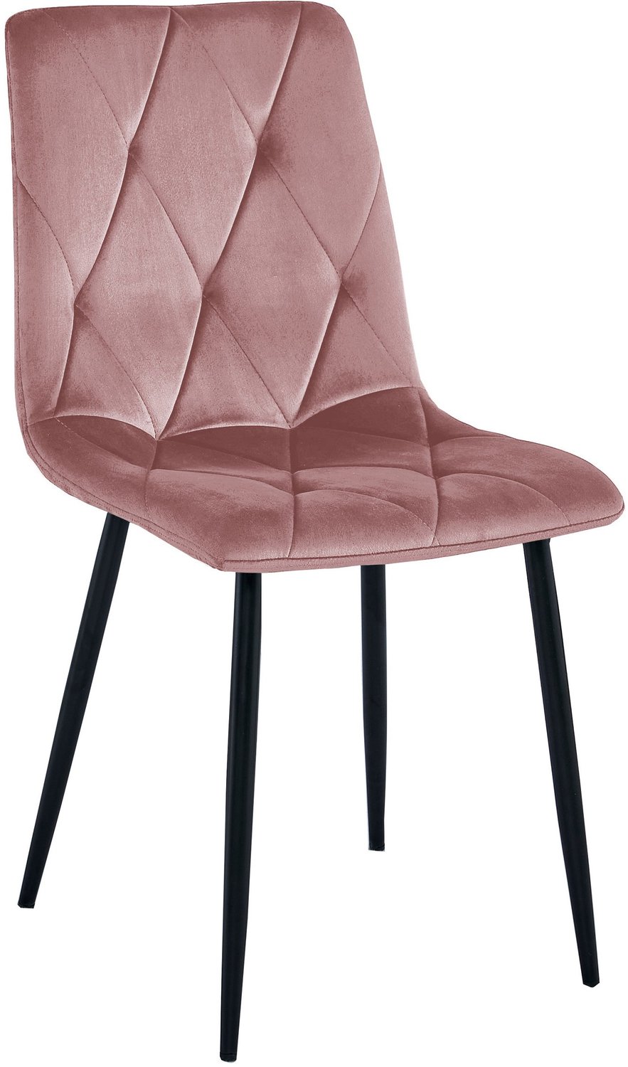 LEOBERT LIBRA Eetkamerstoel – Zwart Velvet – Zwarte Metalen Poten – Comfortabele Gestoffeerde Zitting – Modern Design – Velvet Stoel voor Woonkamer, Keuken en Eetkamer – Max. 110 kg