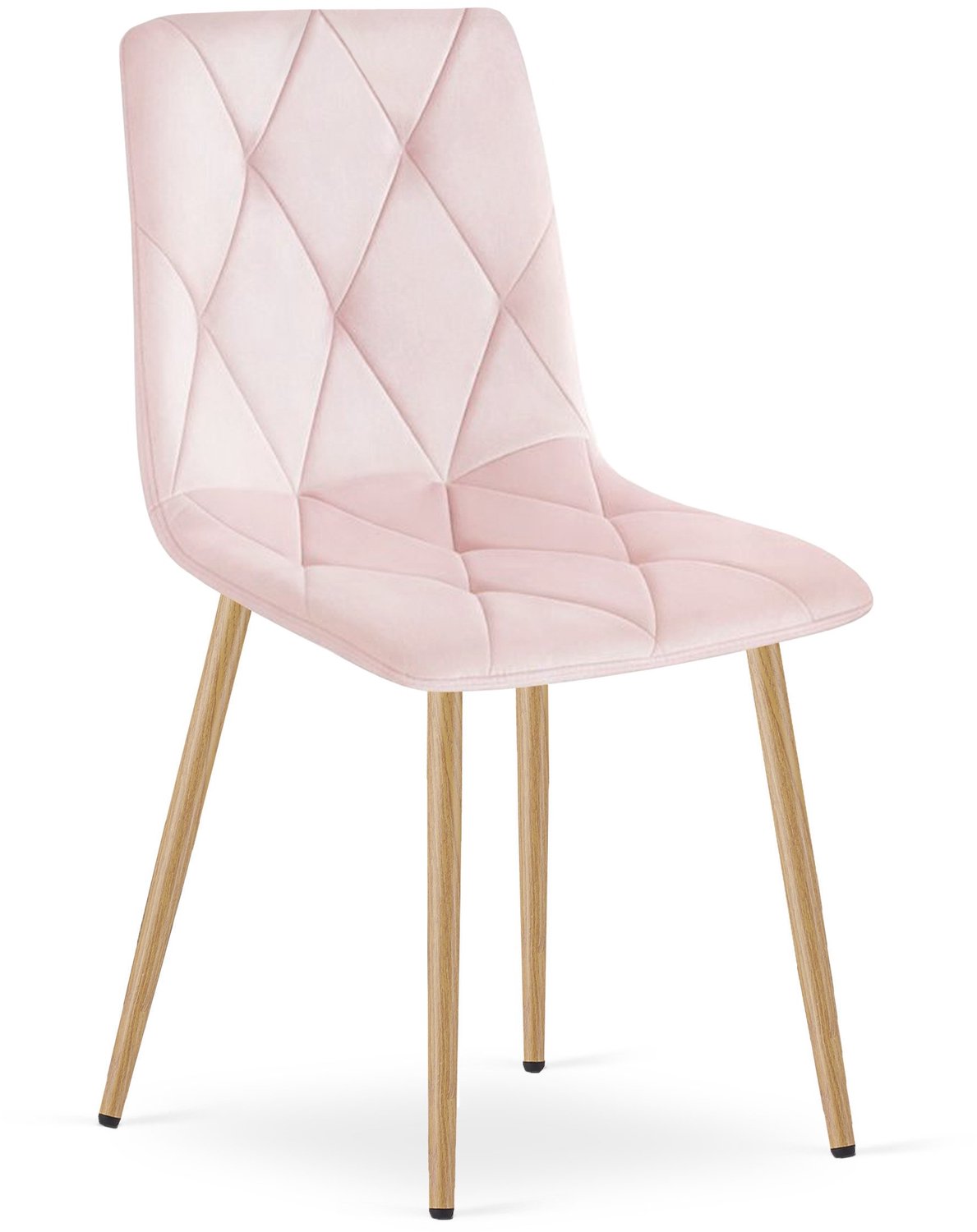 LEOBERT LIBRA Eetkamerstoelen – Set van 4 – Groen Velvet – Houten Poten – Comfortabele Gestoffeerde Zitting – Modern Design – Velvet Stoel voor Woonkamer, Keuken en Eetkamer – Max. 110 kg per Stoel