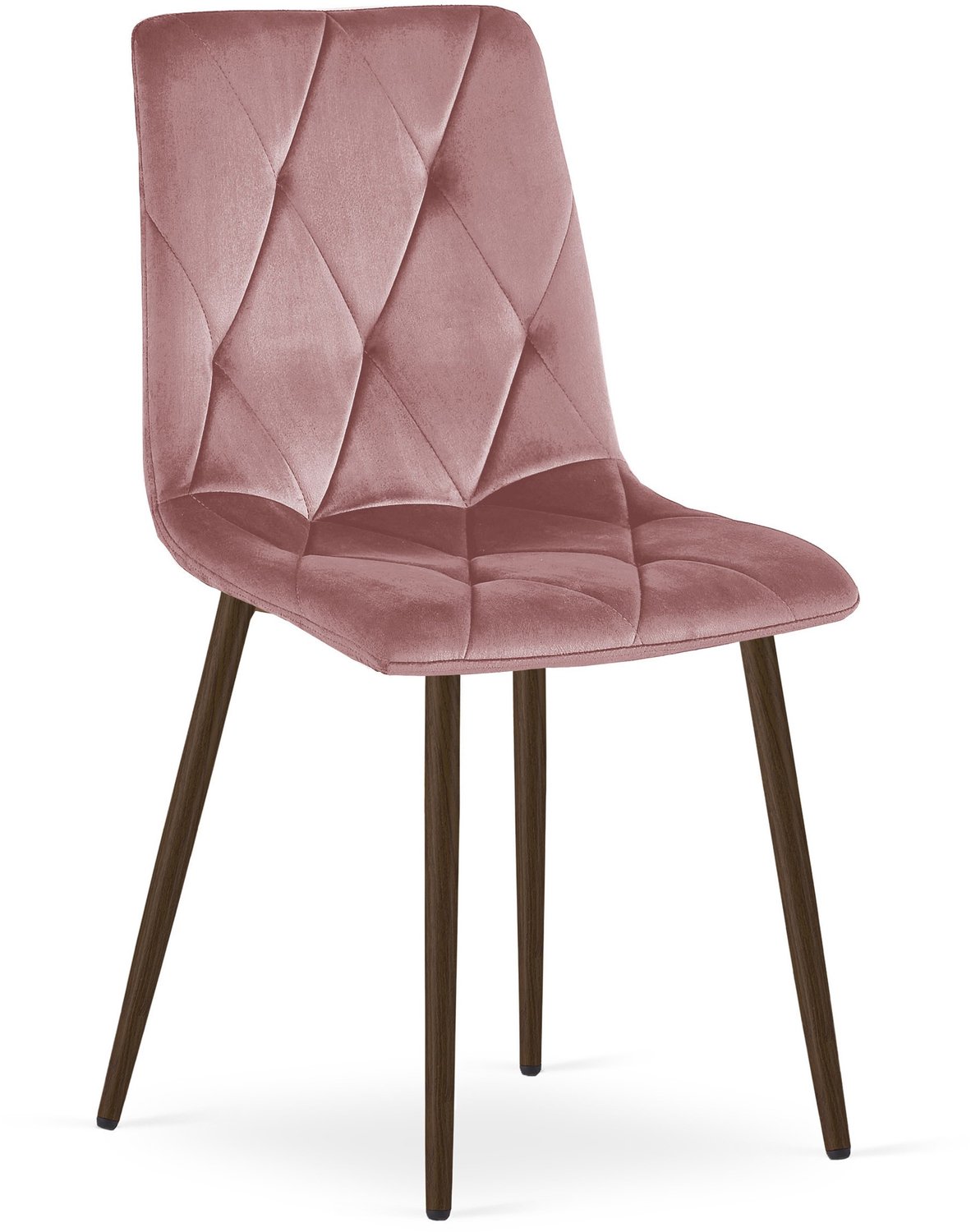 LEOBERT LIBRA Eetkamerstoel – Groen Velvet – Walnootkleurige Houten Poten – Comfortabele Gestoffeerde Zitting – Modern Design – Velvet Stoel voor Woonkamer, Keuken en Eetkamer – Max. 110 kg