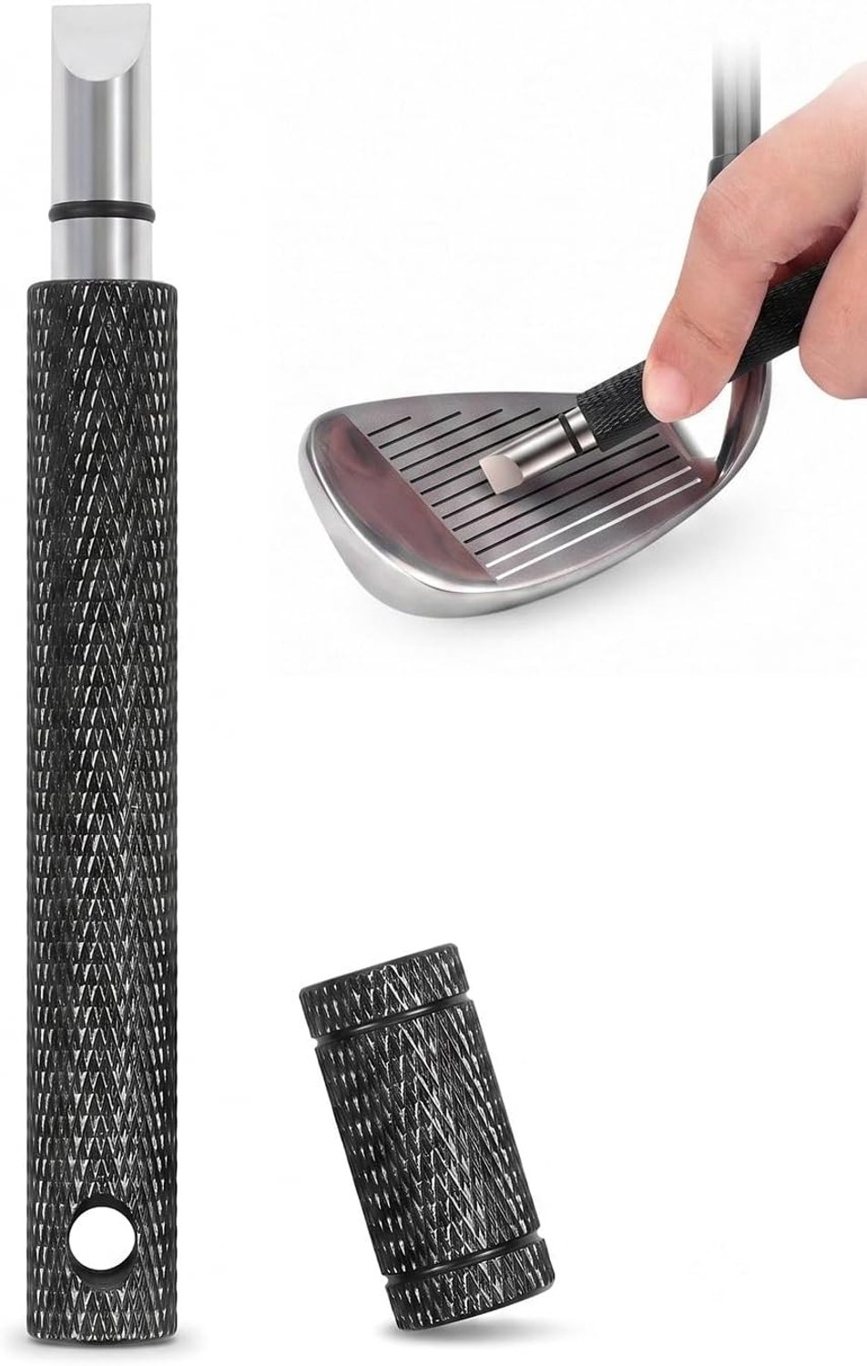 Golfclub groefslijper - zwart - nauwkeurig gereedschap - verwijdert vuil voor stabiele backspin - ShopVlot