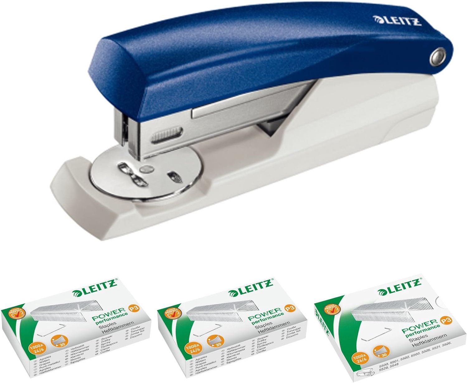 Leitz NeXXt Nietmachine 5501: 25 Vel, Blauw met 3000 Nietjes
