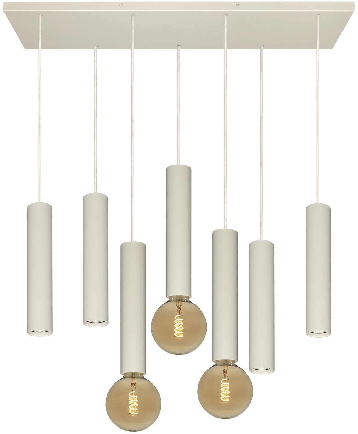 Taboo hanglamp met 7 lichtpunten en beige afwerking, onderdeel van de Deco-collectie