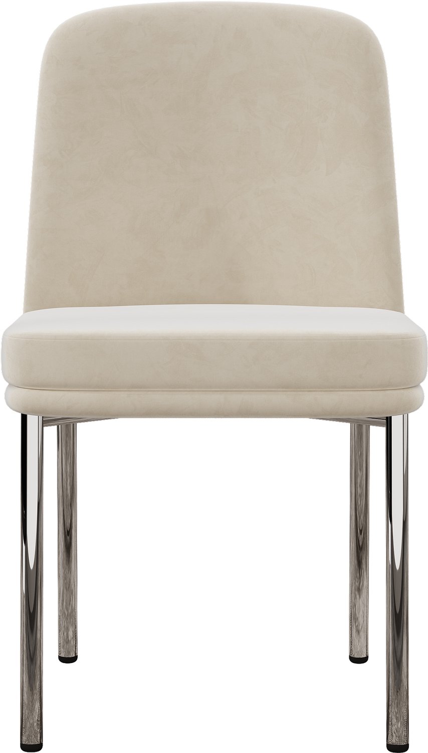 SONNENH Eetkamerstoelen set van 6 - Beige velvet - Dik zitkussen - Zilverkleurig metalen frame - Hoogte 82 cm Beige met zilverkleurig metalen frame