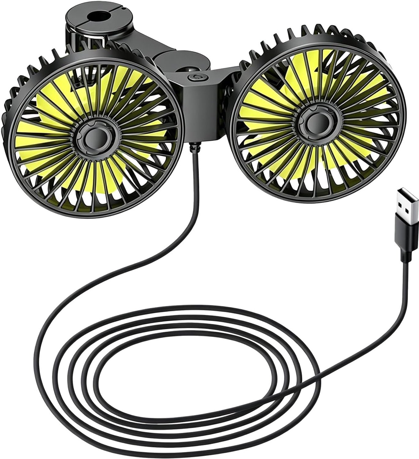 Autoventilator achterbank - dubbele kop - 360 graden rotatie - snelle afkoeling - ShopVlot