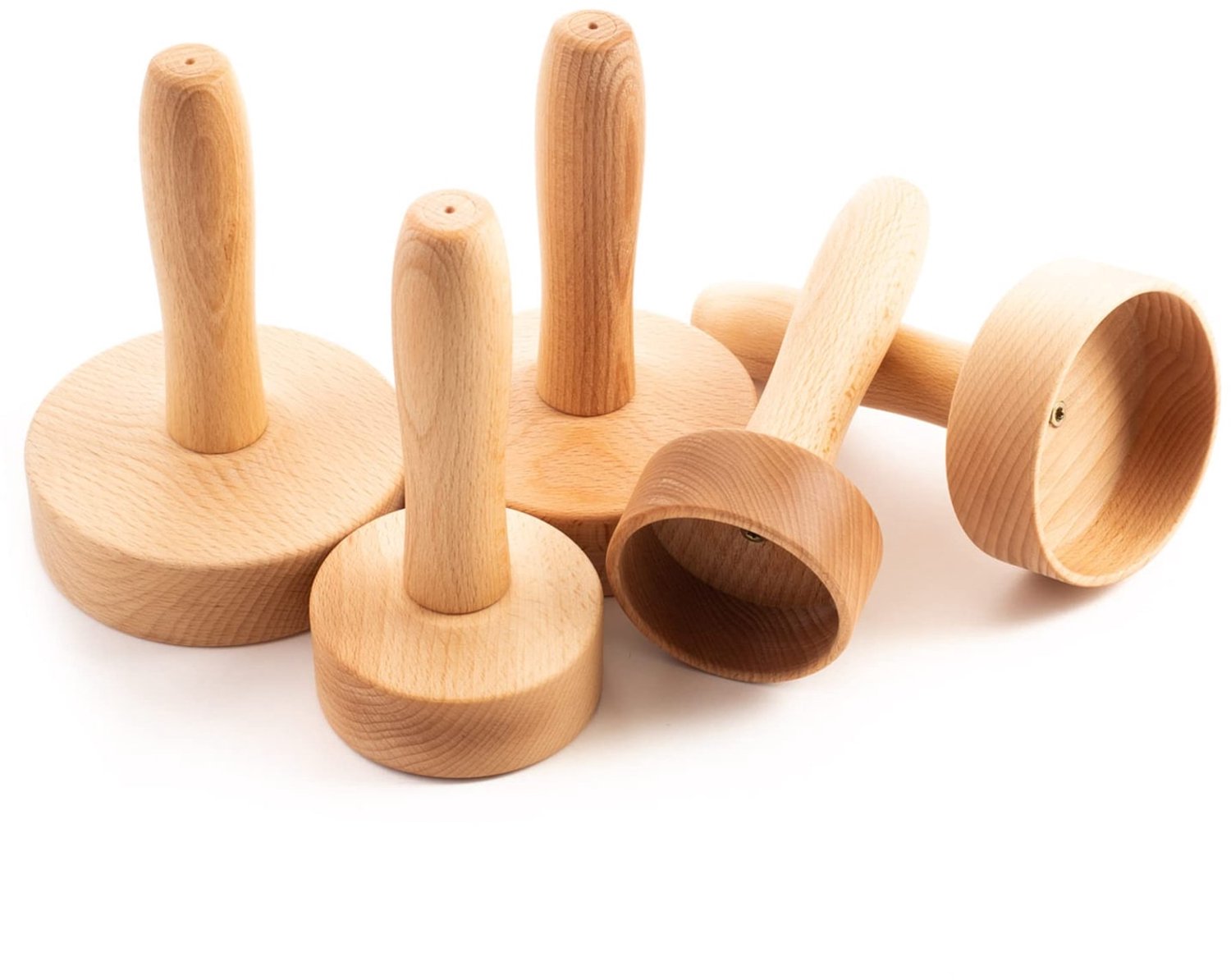 Maderobeker - Beukenhout - 5 stuks - Ø 7 tot 11 cm