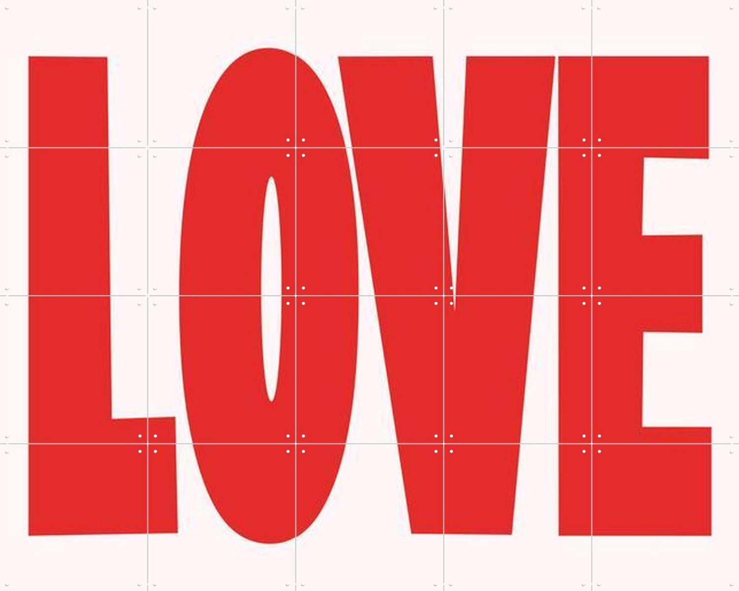IXXI Love, Hej.Ibiza - 100 x 80 cm - Grote wanddecoratie en posters - Typografie, Digitale Kunst, Modern, Slaapkamer, Woonkamer, Gang, Liefde Rood / Roze