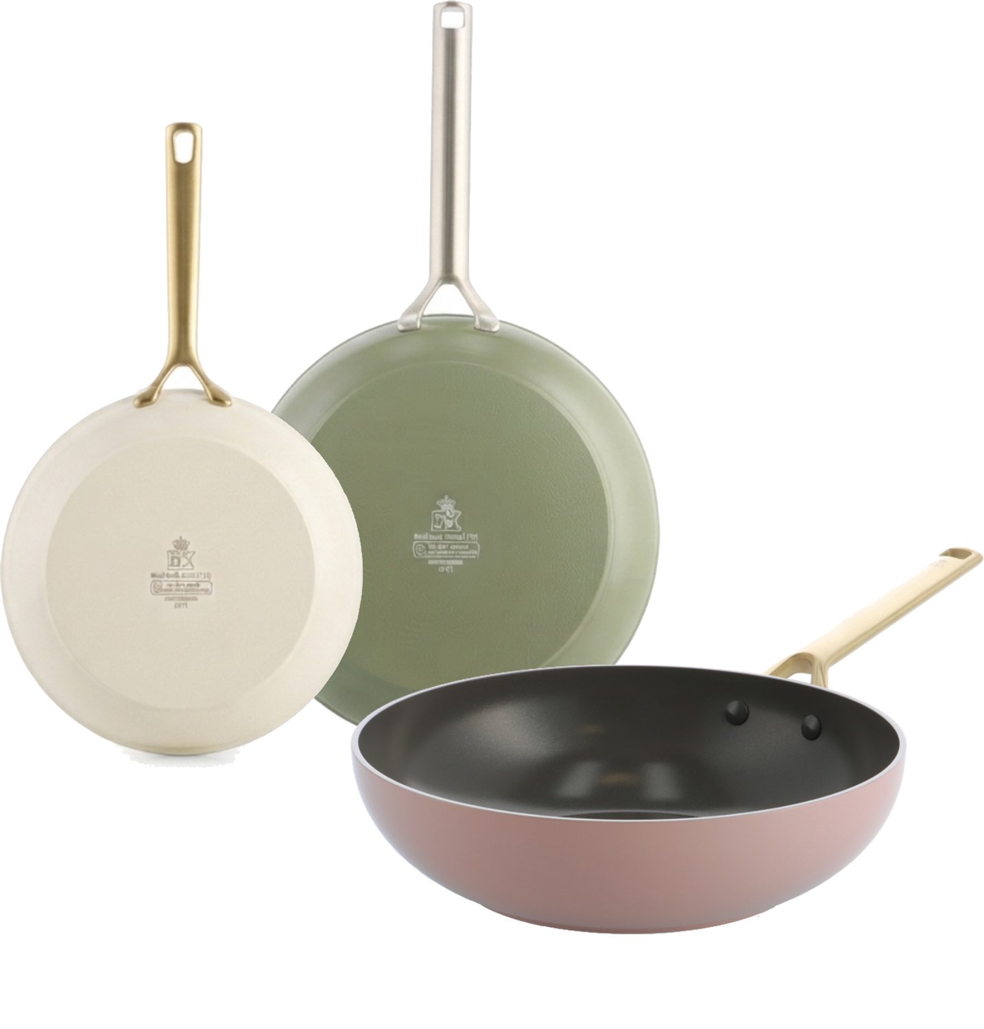 BK Sublime 3-delige Strawberry Matcha pannenset - 20/24cm koekenpannen - 28cm wokpan