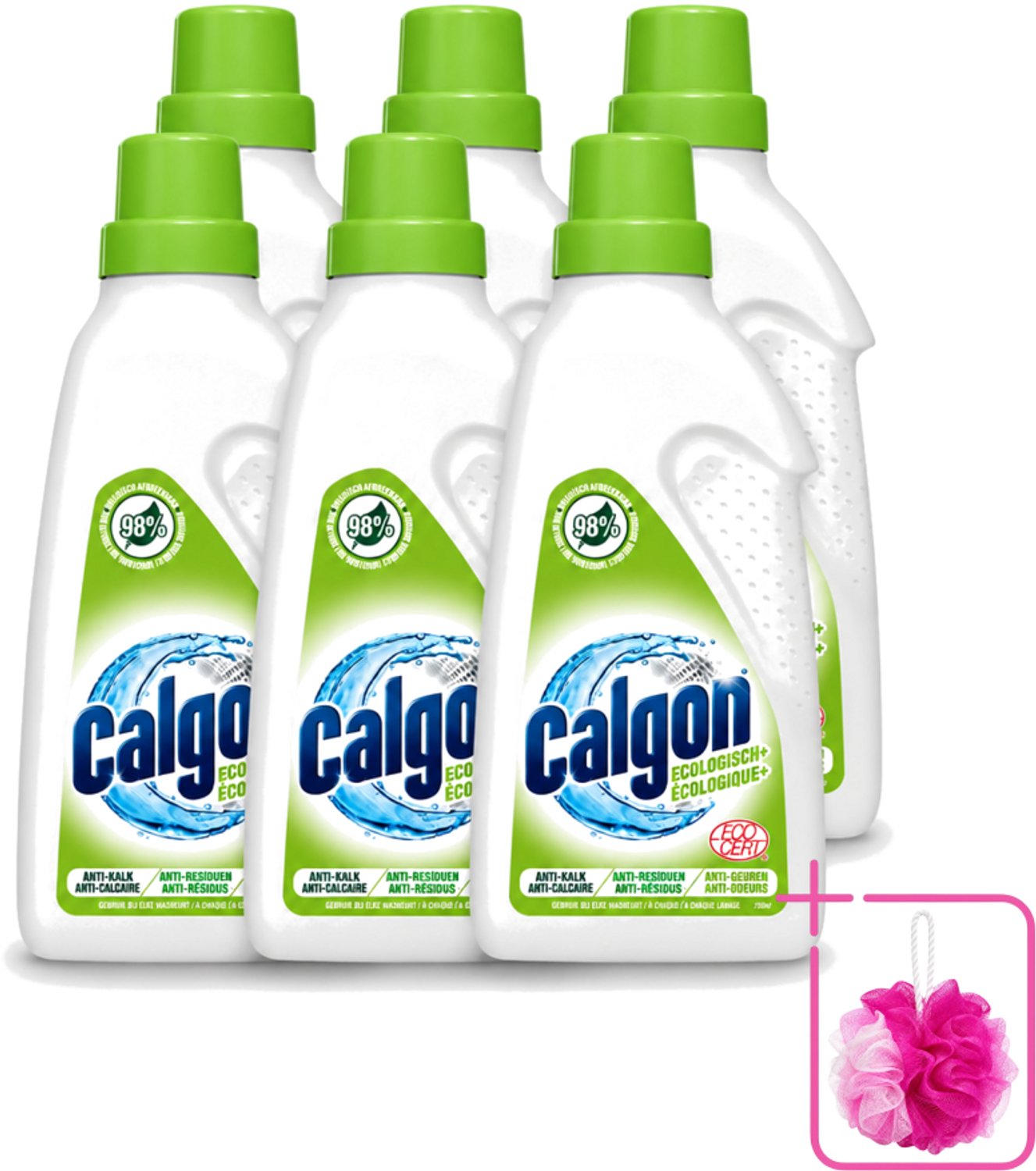 6 x Calgon - Wasmachinereiniger - Gel - 750ml - 15 Wasbeurten - Bulkverpakking - Wasmachine reinigen - Douchemop - Kalkaanslag voorkomen