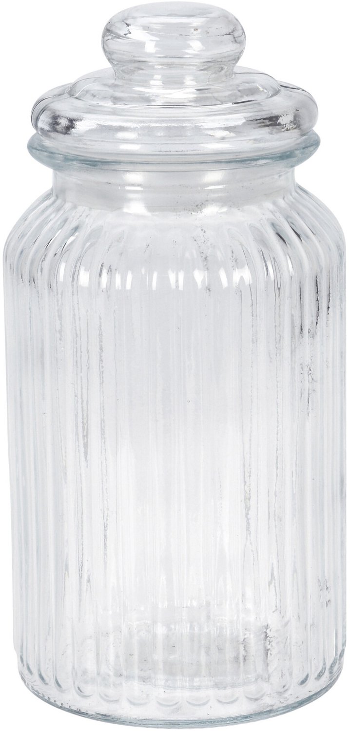 EH Excellent Houseware - Geribbelde pot met een luchtdichte deksel, 1000 ml