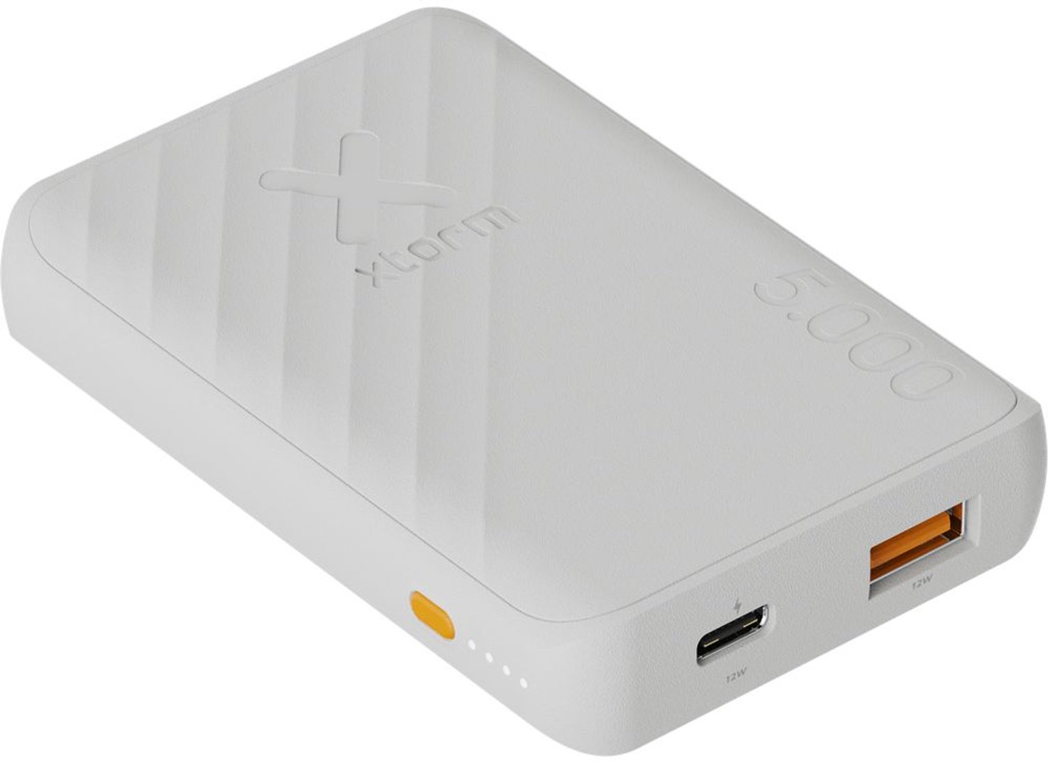 Xtorm Go2 Powerbank 5000 mAh – Dubbele Poorten – Compacte Kleine Powerbank voor Telefoon – Ash White