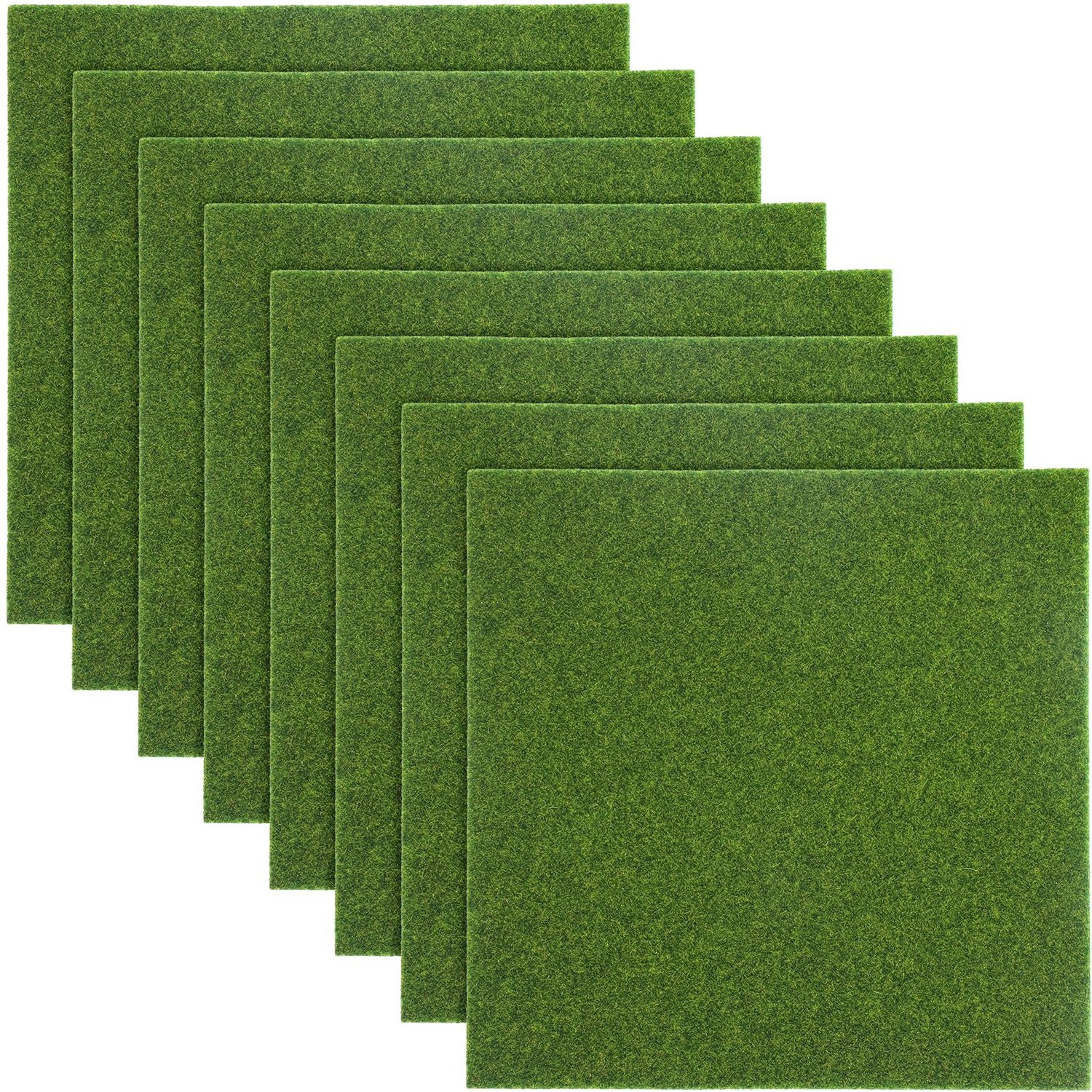 Kunstgras mat 15x15cm - mini model gras vellen - voor ambachten en diorama landschap - 8 stuks - m-winkel