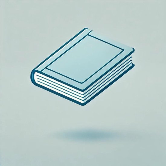 Icône isométrique minimaliste d'un livre bleu clair avec des contours bleu foncé et une ombre projetée en dessous.