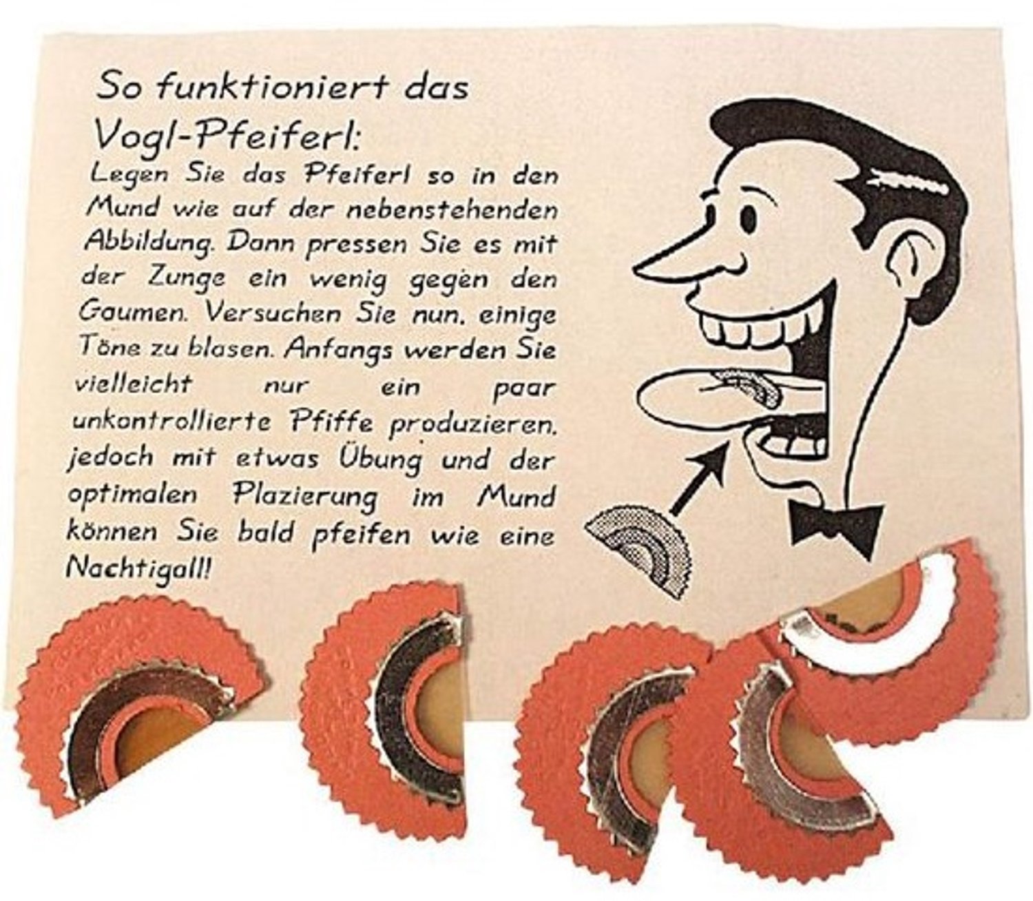 Vogl-Pfeiferl nachtegaalfluit - Set van 5 - Traditionele fluitjes voor vogelgeluiden