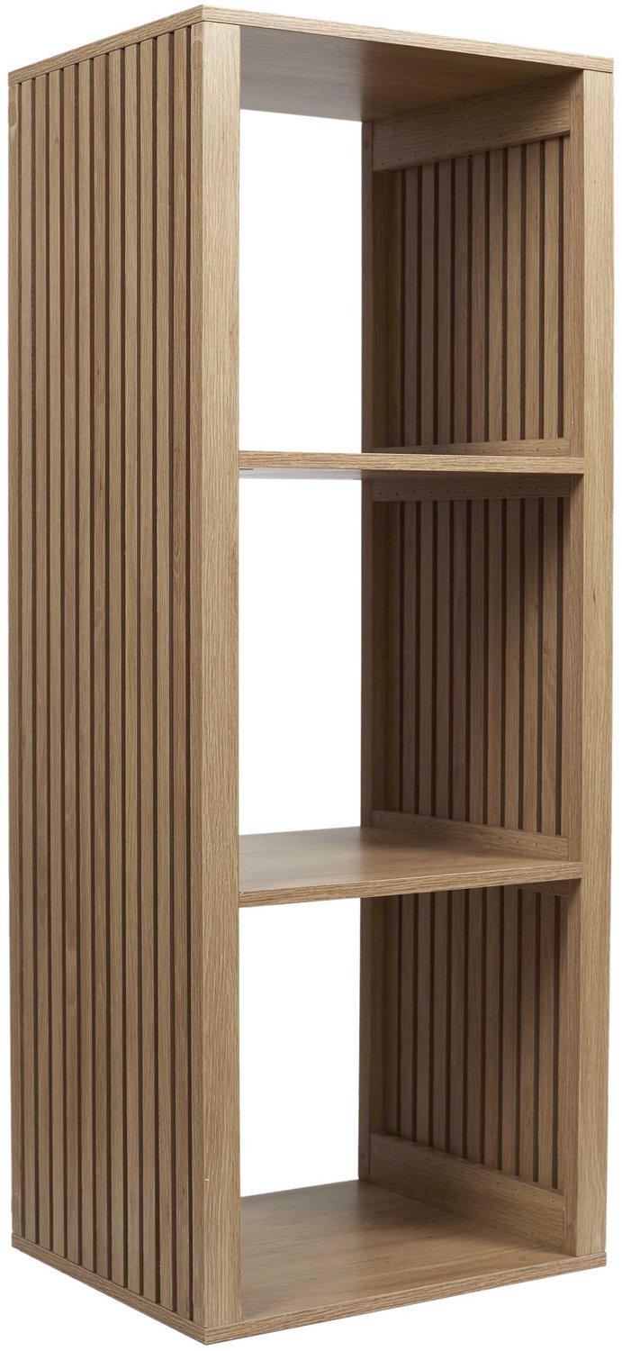 MISOU Vakkenkast - Wandkast - 3 Vakken - Wandpanelen Design - Hout - Bruin - KLAUS