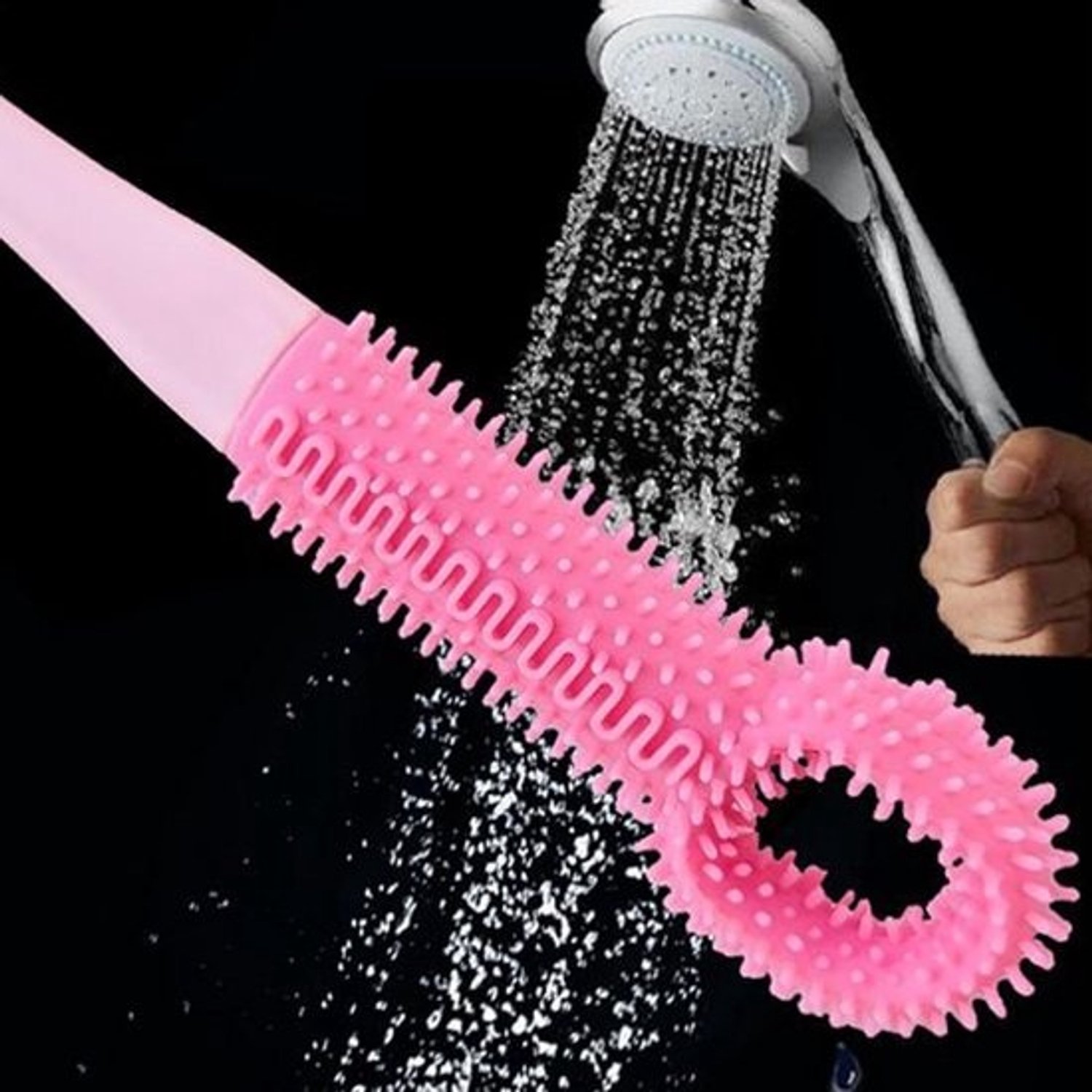 Teenreiniger Set - Scrubpad voor de douche - Voeten reinigen - Borstel voor tussen de tenen - 40 cm - Grijs