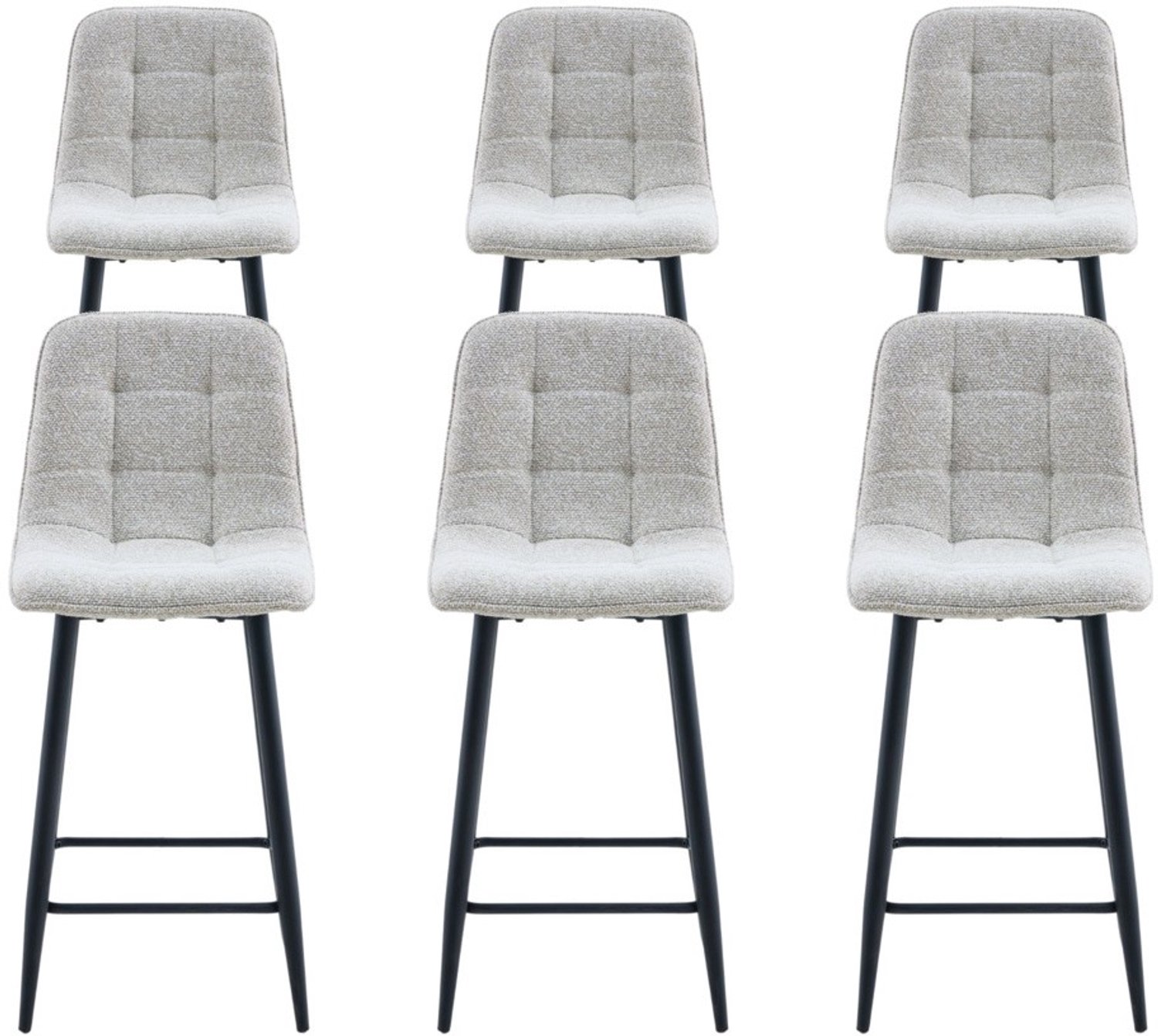 DS4U - - Hugo barkruk 65 cm - Set van 6 - Champagne - Stof