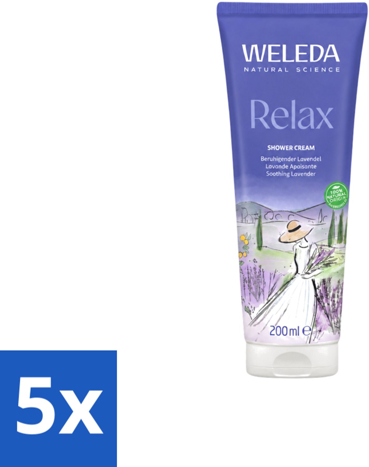 5 x WELEDA - Douchecrème Aroma Shower Relax - 200 ml - Voordeelverpakking - 5 stuks
