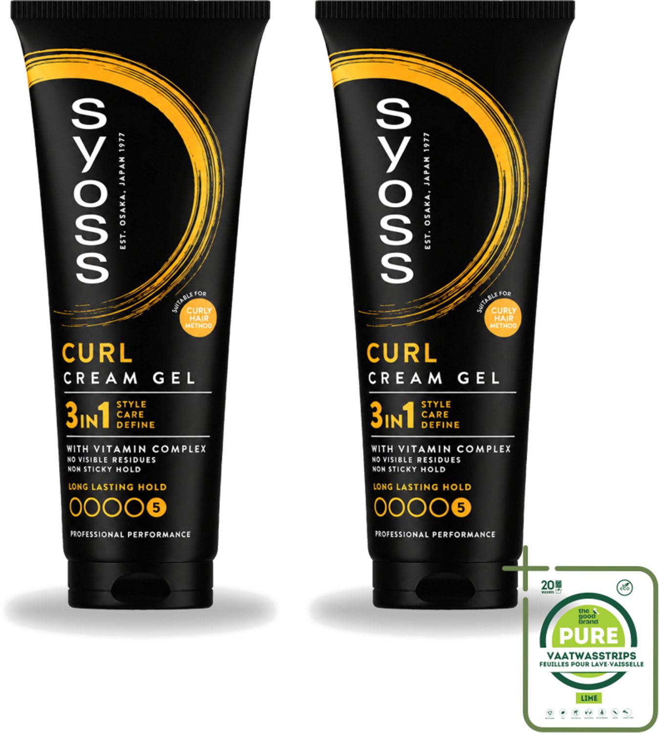 2 x Syoss - Curl Control - Gel - Voor Gedefinieerde Krullen - 250 ml - Grootverpakking - Vaatwasstrips - Krullen Fixeren - Krullen Controleren - Krullen Verzorgen - Krullen Zonder Pluis - Salonlook Thuis