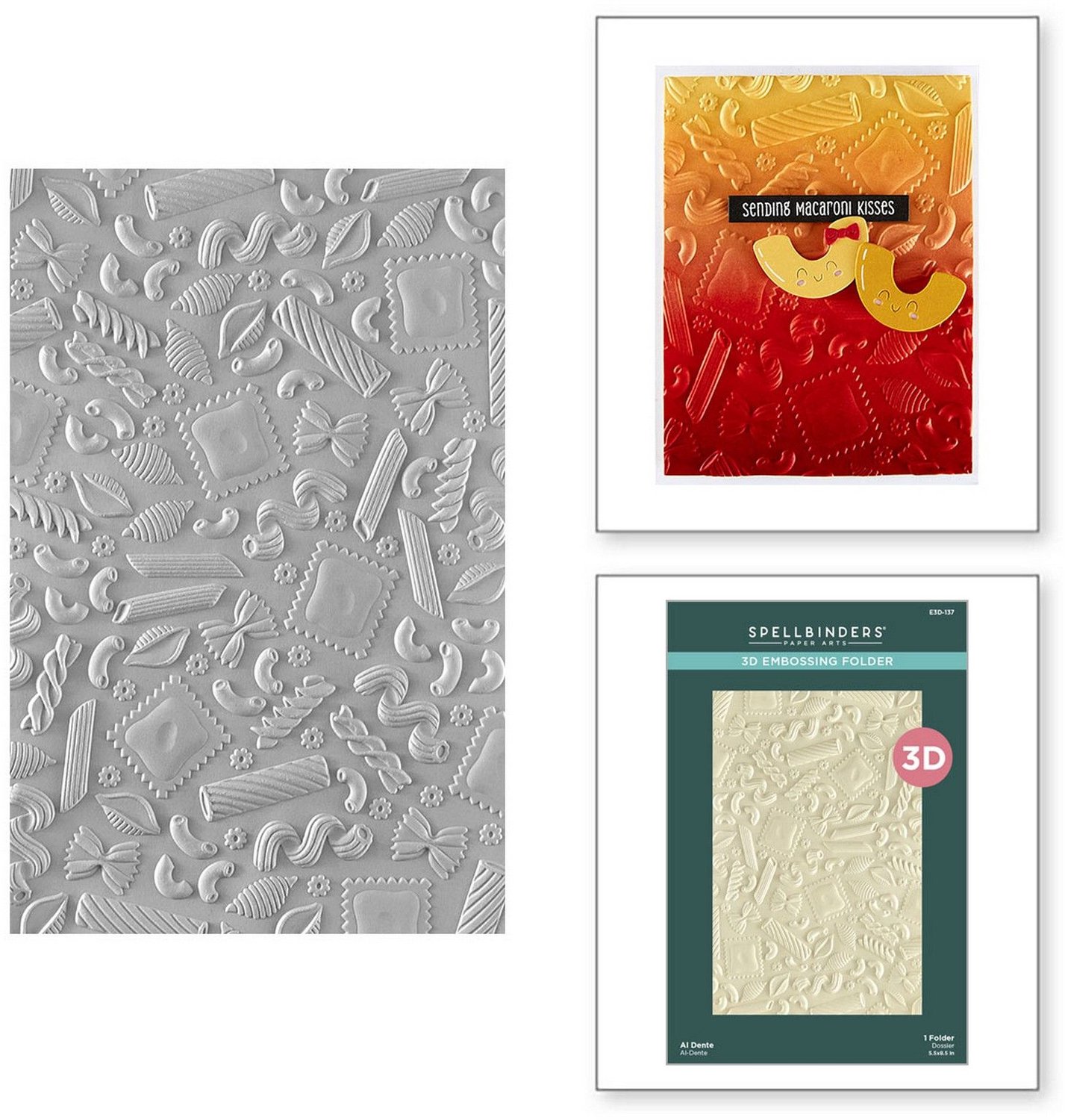 Spellbinders 3D Embossing Folder - Al Dente - 14 x 21,6 cm