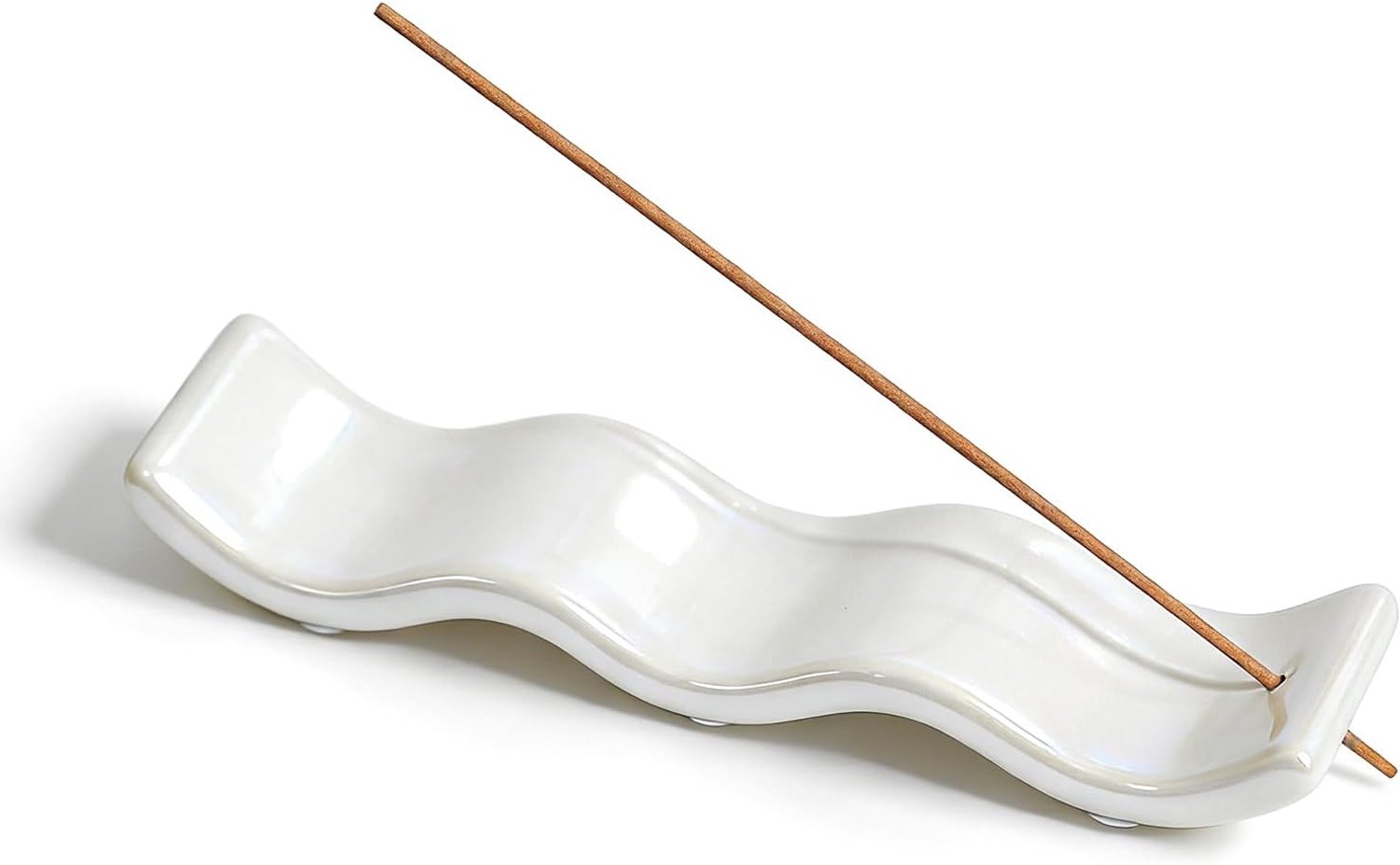 Ceramische wierookhouder met asopvang - witte handgemaakte wierookkom - modern minimalistisch ontwerp voor meditatie - m-winkel