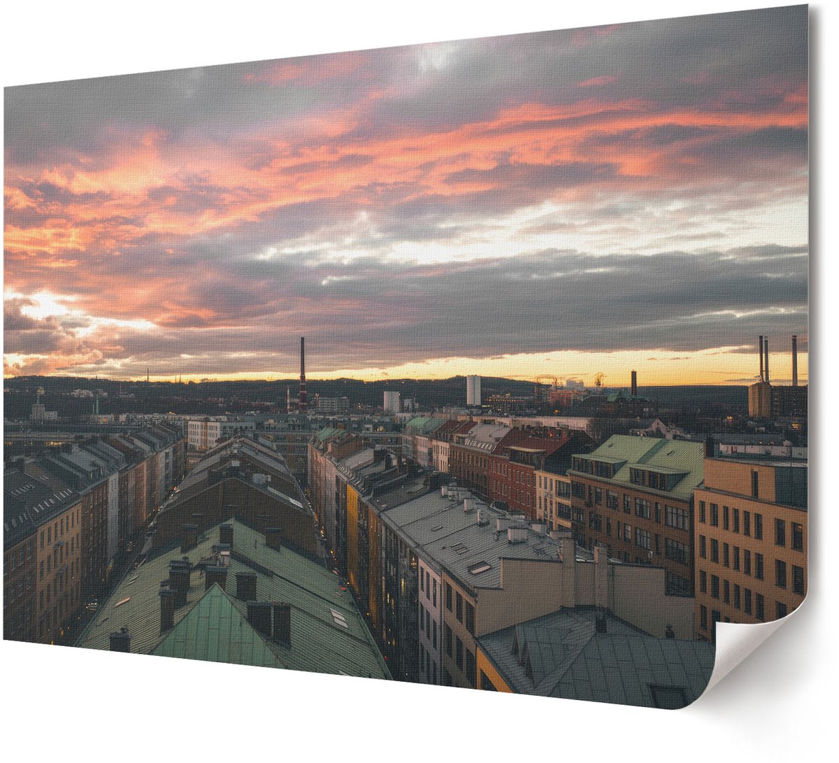 Coloray Polycanvas Poster - Winterlandschap, Wit - A4 - Groen Motief - Rechthoek - Kunstposter - Slaapkamer - Expressief