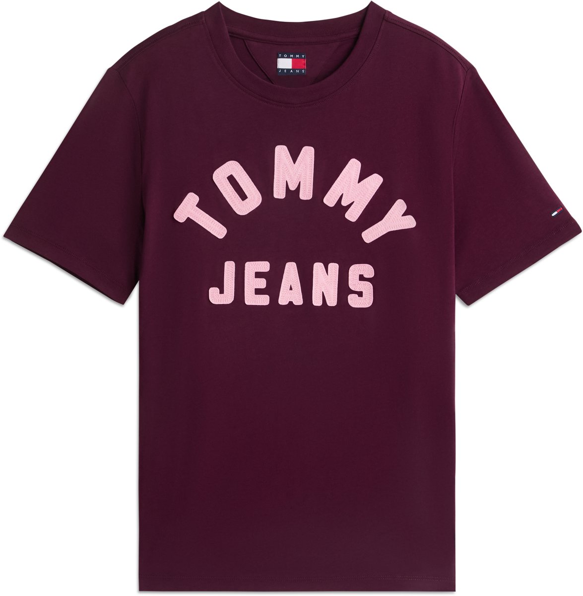 Tommy Jeans T-shirt Tjw Rlx Tommy Arch Tee Dw0dw23454 V11 Calypso Berry Dames Rood