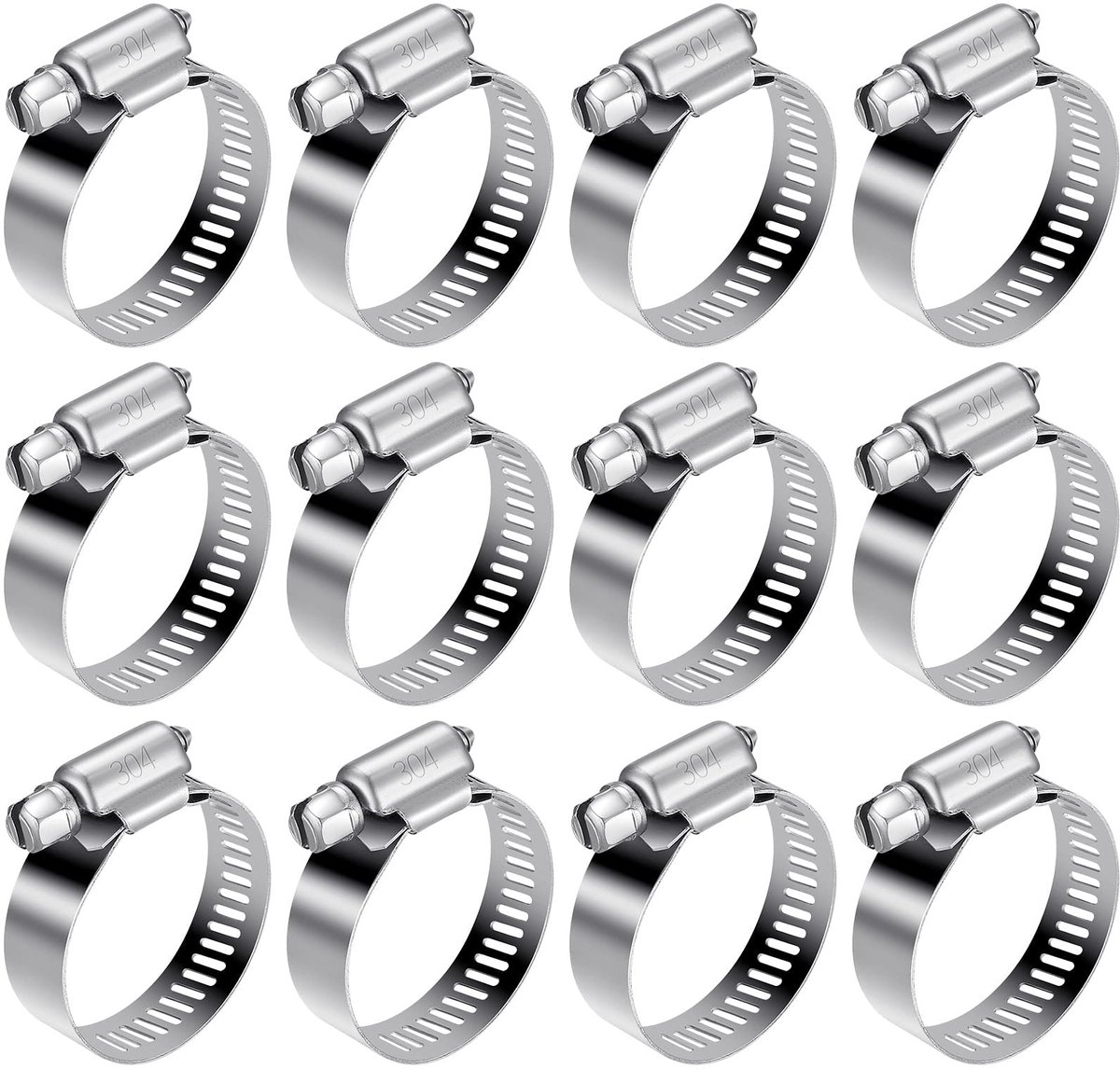 WELHAEPI 12 Stuks 21-38mm Slangklemmen RVS 304 - ShopVlot