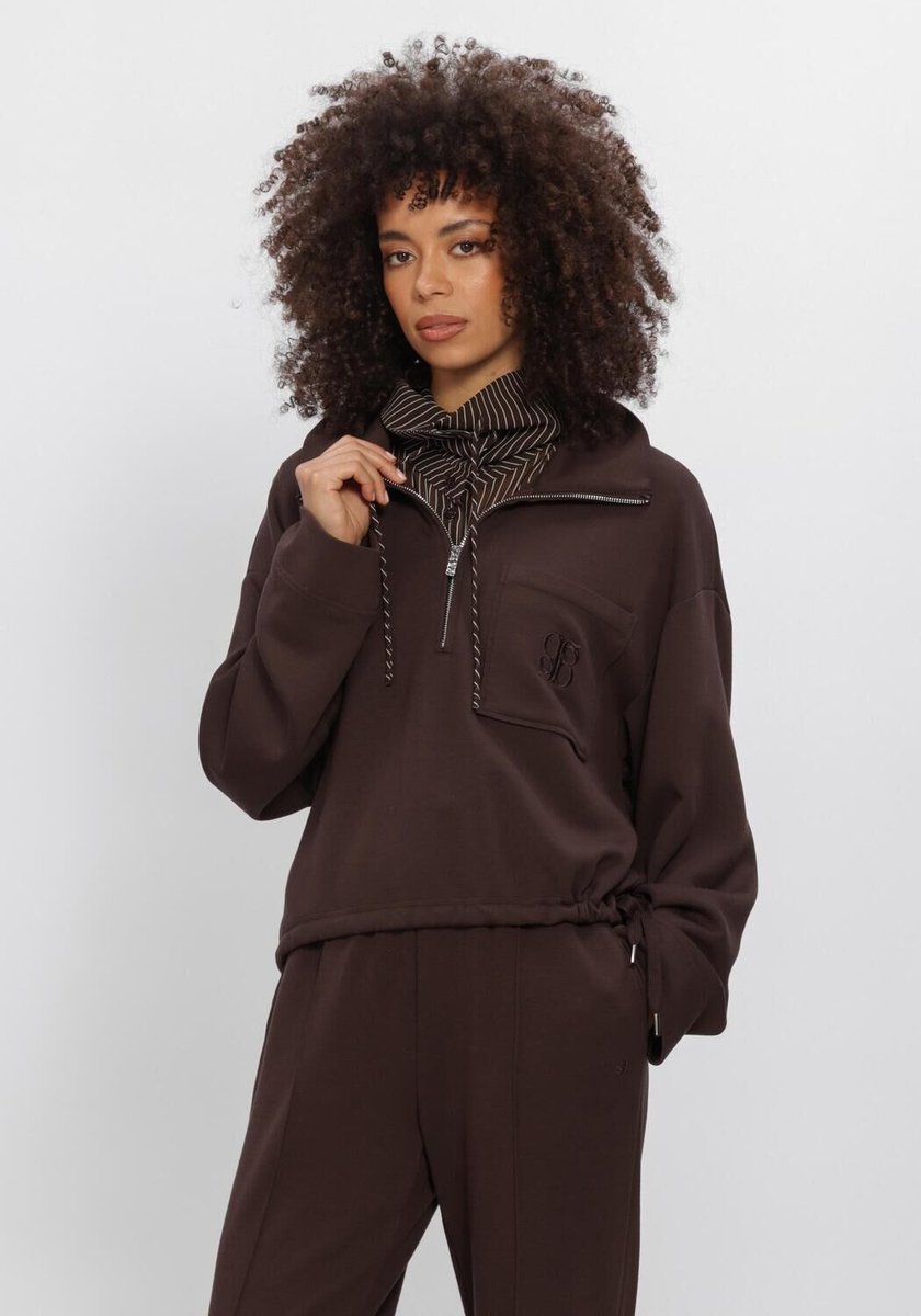 DANTE6 Republic Zip Sweater - Sweater - Trui - Dames - Bruin - Maat S