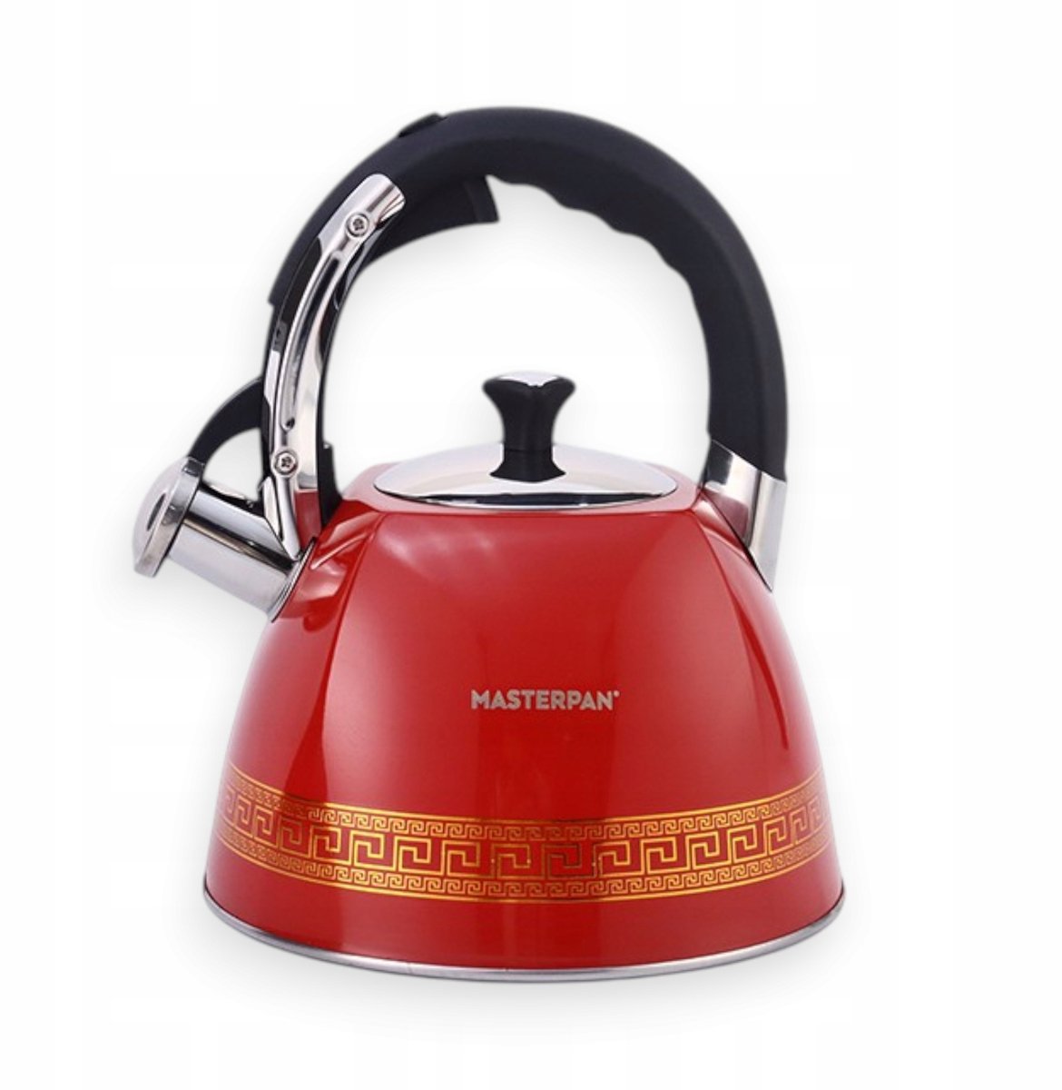 Masterpan Stalen Ketel met Fluitje 3L - Rood