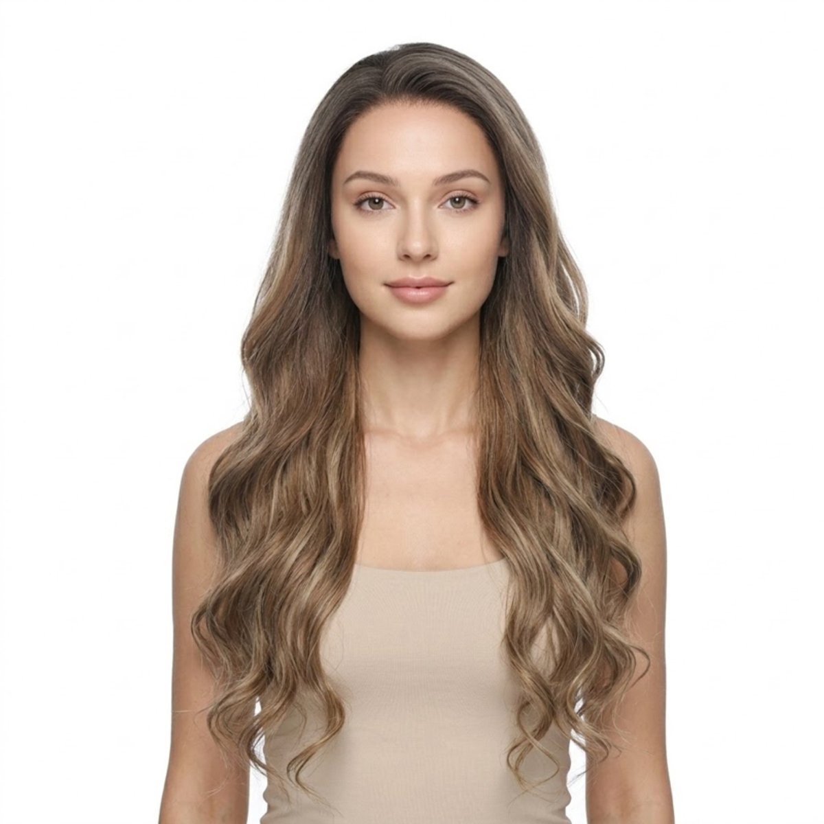 K&C Synthetische Lace Front Pruik - Kim (Donkerblonde Balayage)