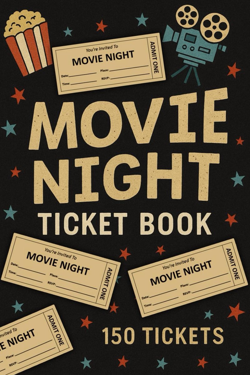 Movie Night Ticket Book: DIY Movie Event Tickets for Parties, Family Nights & Events - 150 Tear-Out Tickets - ShopVlot