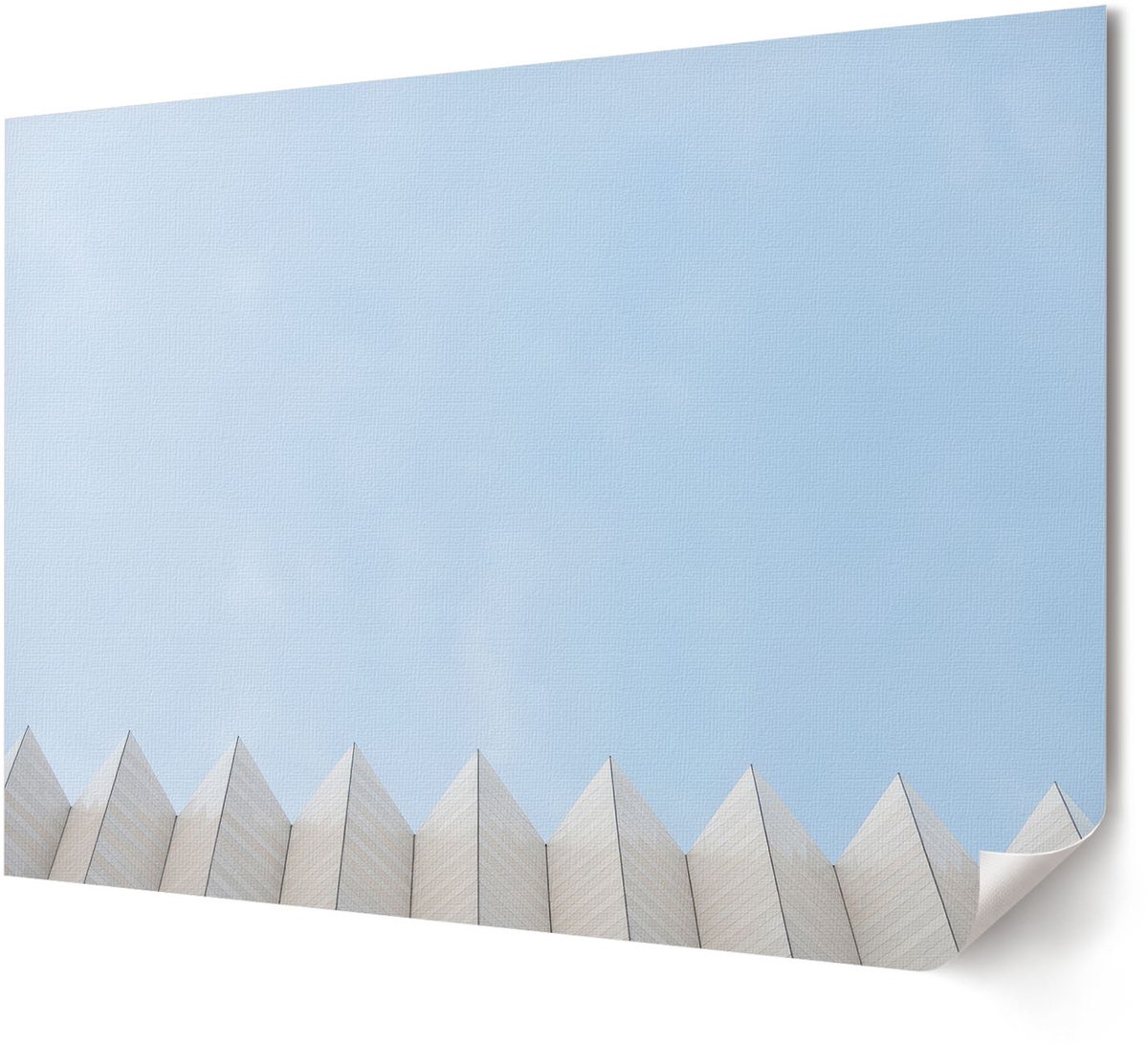 Coloray Polycanvas Wandposter - Berglandschap, Lijntekening - A4 - Zwart-wit Wandposter - Rechthoek - Interieurdecoratie - Woonkamer, Slaapkamer, Kantoor - Minimalist
