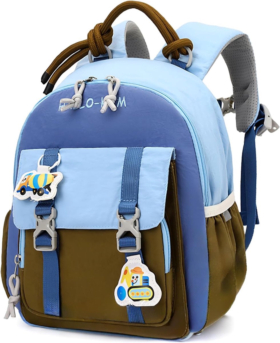 KZQ Rugzak - Schooltas - Kinderrugzak - Met reflecterende borstband - Geschikt voor kinderen van 2-5 jaar - 26 x 12 x 31cm - Blauw（Hanger niet inbegrepen）
