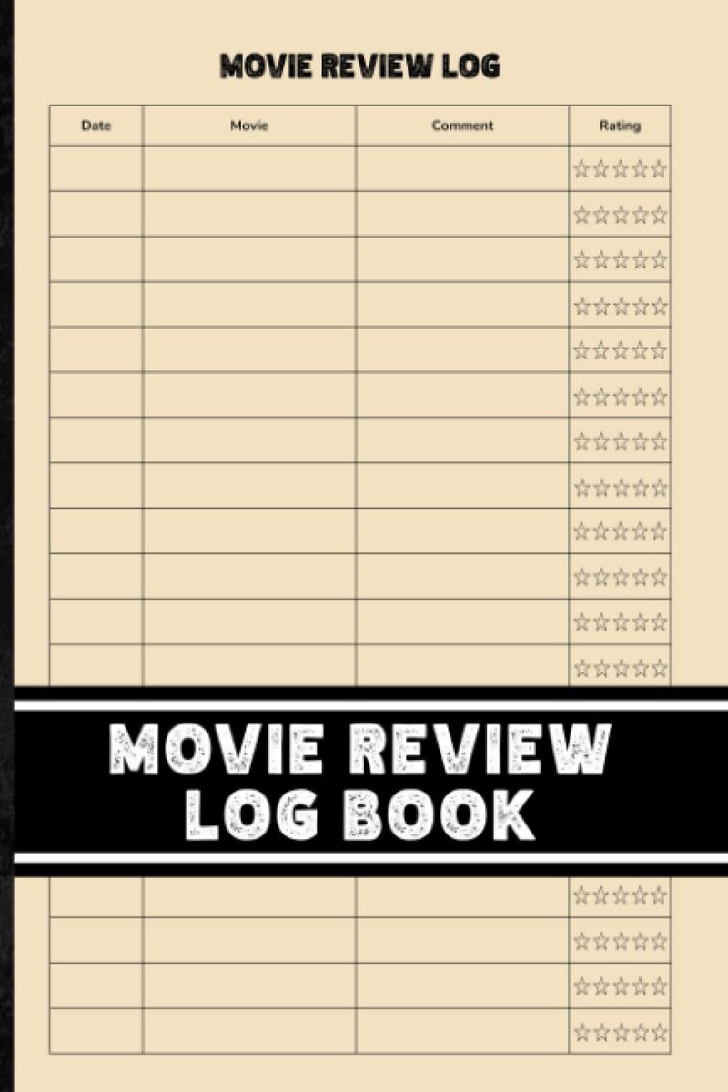 Movie Review Log Book: Simple Logbook for Movies - For Movie Lovers - Small - ShopVlot