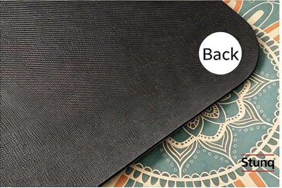 Stunq® Extra Brede Natuurrubber Yogamat met Mandala Print - Antislip - Groen — afbeelding 4