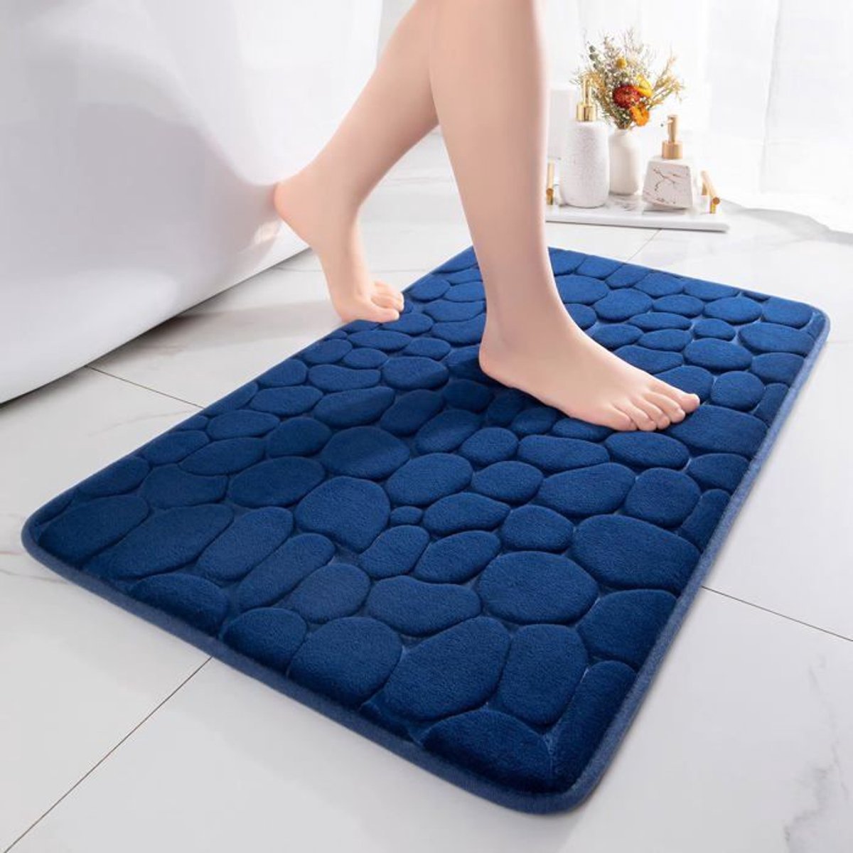 Badmat van traagschuim - Absorberende douchemat - Badmat - Decoratieve mat - Antislip - 50 x 80 cm