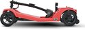 Rode scootmobiel, zijaanzicht, opvouwbaar model
