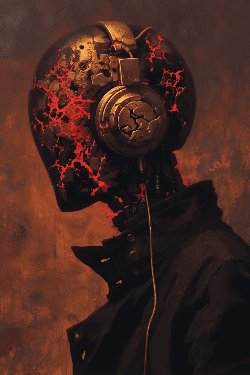Robot Muziek Poster - Technologisch Kunst - Futuristische Muziek - Elektronische Kunst - Innovatief - Decoratief - posters - formaat 70x100cm - Wanddecoratie - L2323MT