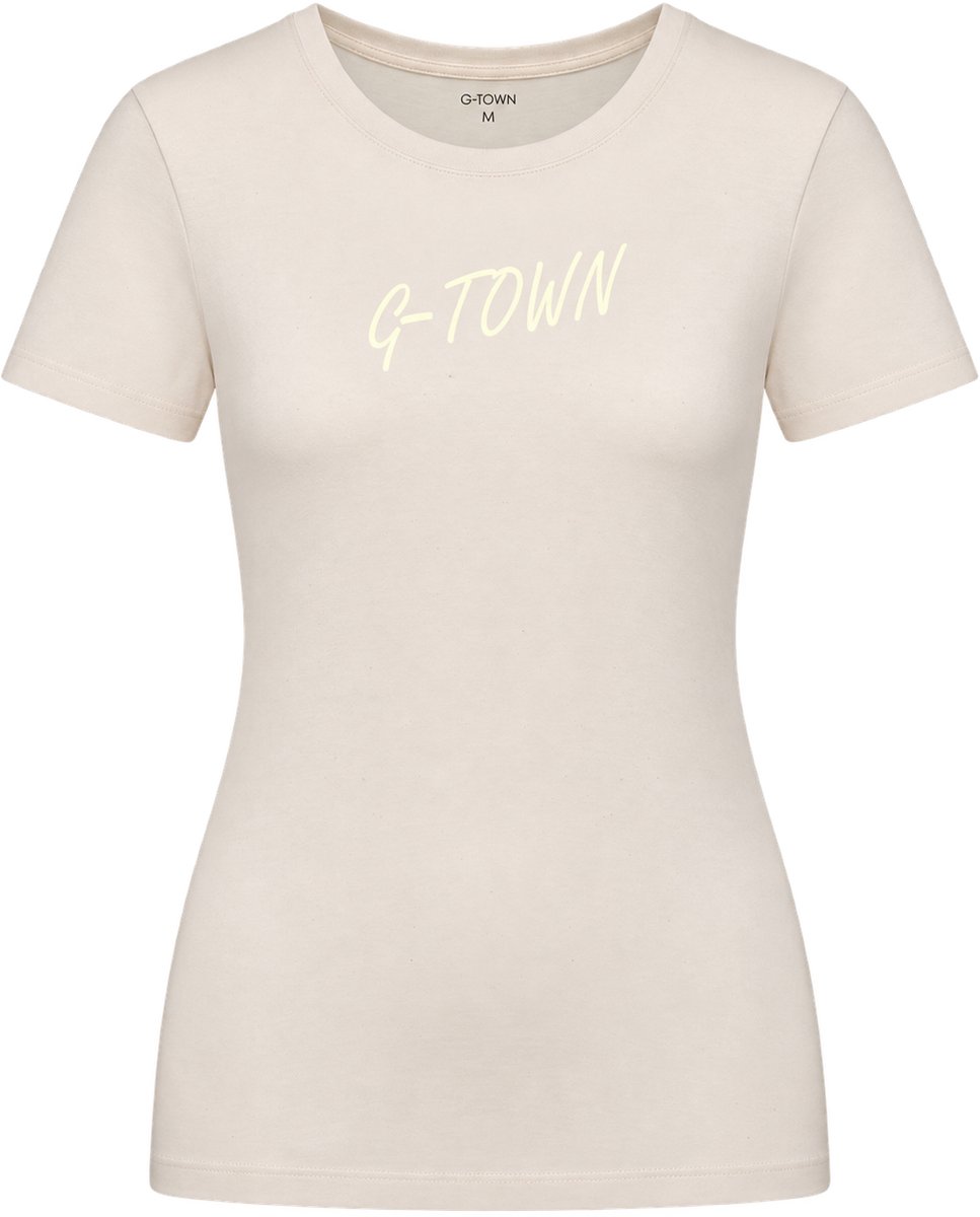 G-TOWN Sand Soul – T-shirt – Dames – Maat S – Beige
