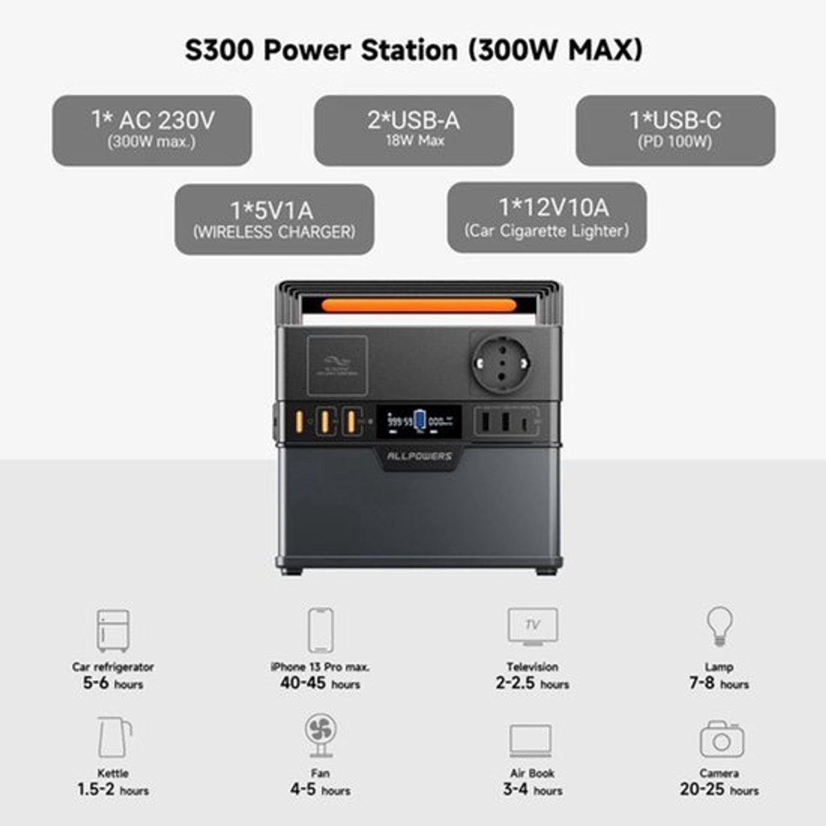 Powerstation - Generator - Aggregaat - Powerbank - Draagbare - 288Wh LiFePO4 - met 100W Opvouwbaar Zonnepaneel - voor Kamperen, Outdoor en Noodstroom
