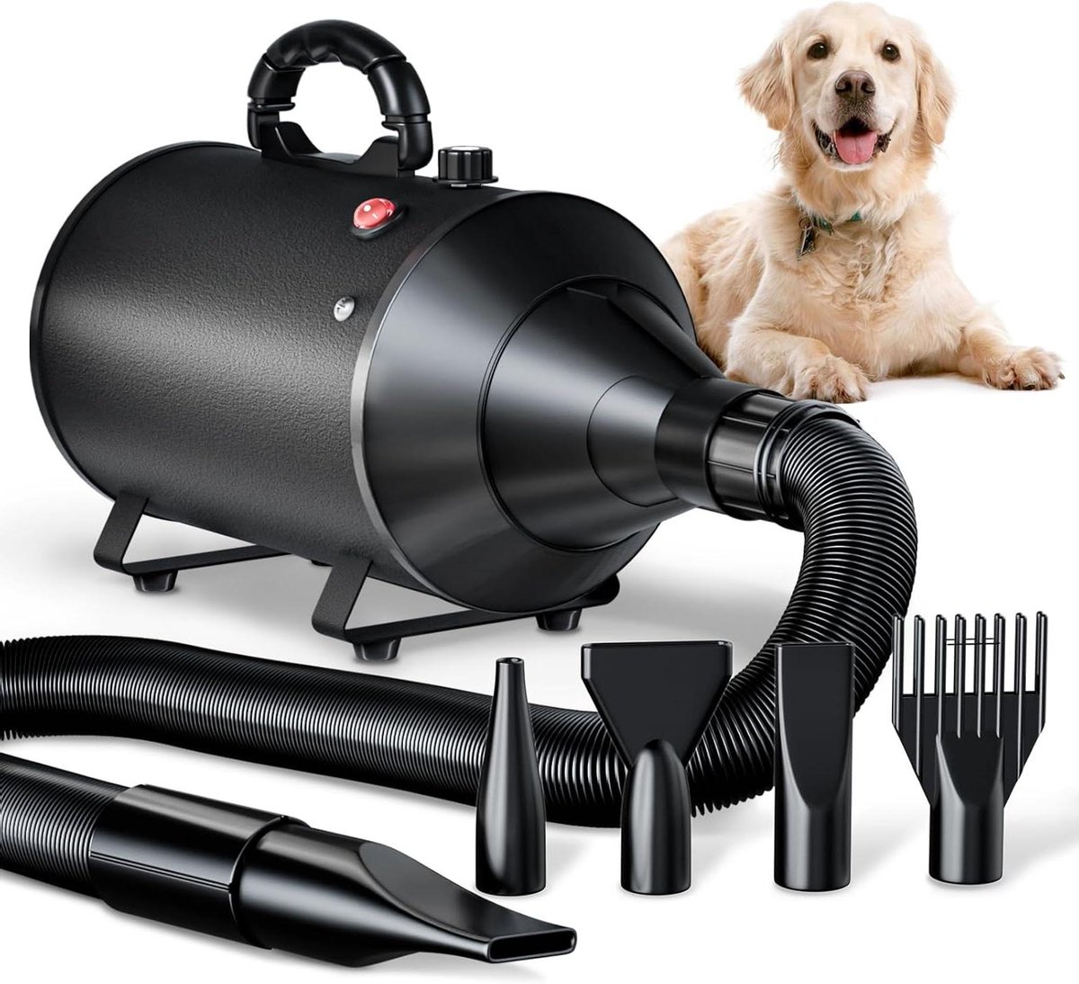 Honden Haarblazer - Droog Blazertje - Dieren Verzorgen - Geluidsarm Ontwerp - 3000W - Zwart