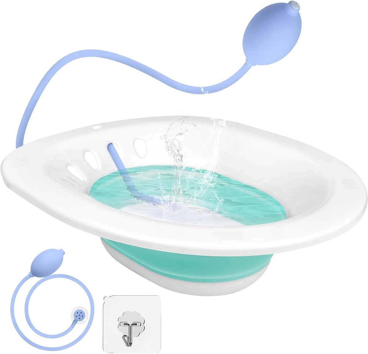 Zitbad - Bekkenbad Toilet - Intieme Hygiëne - Inklapbaar Ontwerp - 36.5 x 33.5 cm - Groen