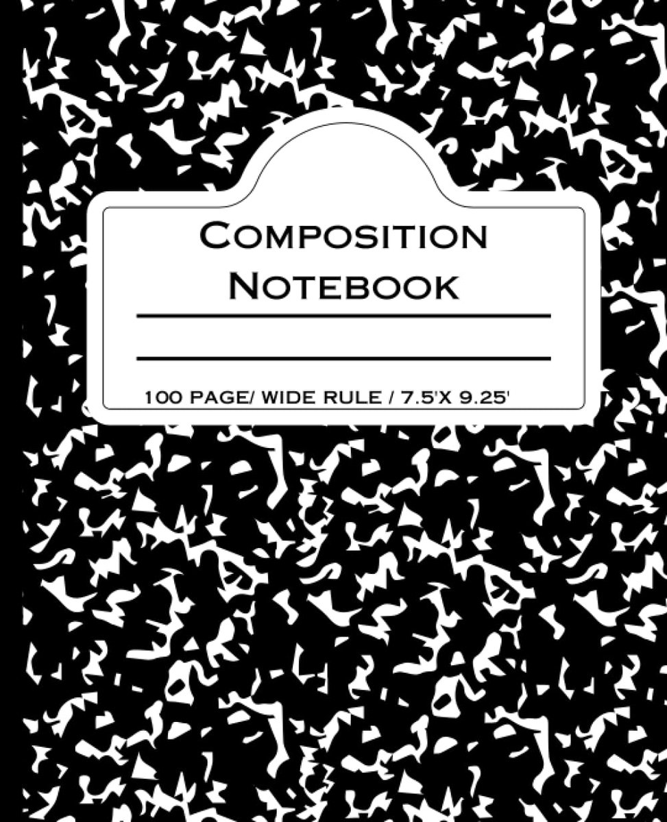 Black Wide Ruled Notebook 7.5x9.25 - 100 Sheets - Premium Quality and Versatile Writing Journal - ShopVlot