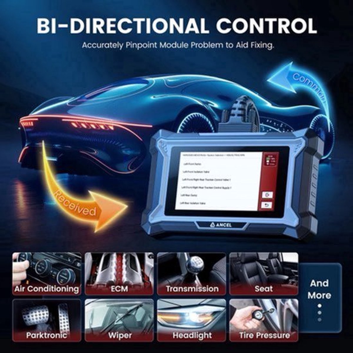 OBD2 Diagnose Tool – Autodiagnose – Foutcode Lezer – Systeemscanner – ECU Codering – 5 Inch Touchscreen – Bi-directionele Controle - Alleen voor KIA