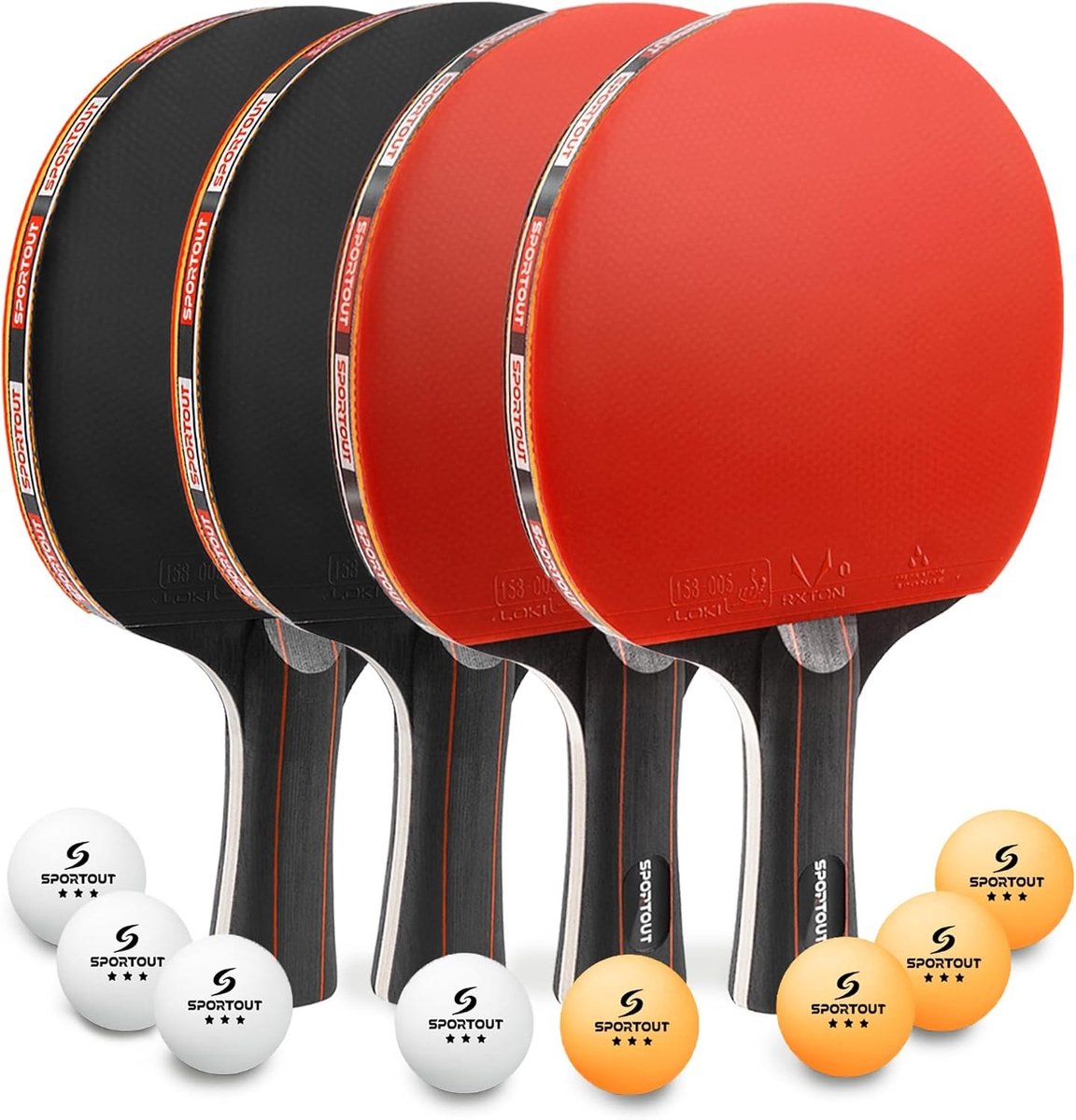 Tafeltennisbatjesset - Multicolor - Professionele Set met Tas - Voor Binnen en Buiten