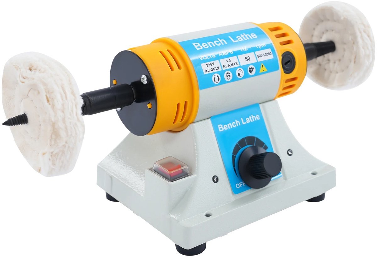 G&G tafel polijstmachine - Polijstmachines - Polijsten - 2 Polijstschijven - 2 Spindels - Sieraden - Hout - Max 10.000 tpm -