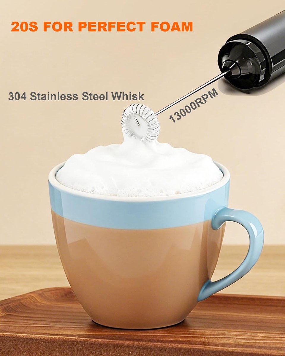 Hand-Melkopschuimer - Elektrische Mixer - Elektrische Melkopschuimer - Mengkop met Dubbele Spoel - Drankgarde - Oplaadbare - Opbergdoos - Voor Latte, Cappuccino, Matcha, Warme Chocolademelk en Eieren — cadeau in Kookcadeaus - foto 7